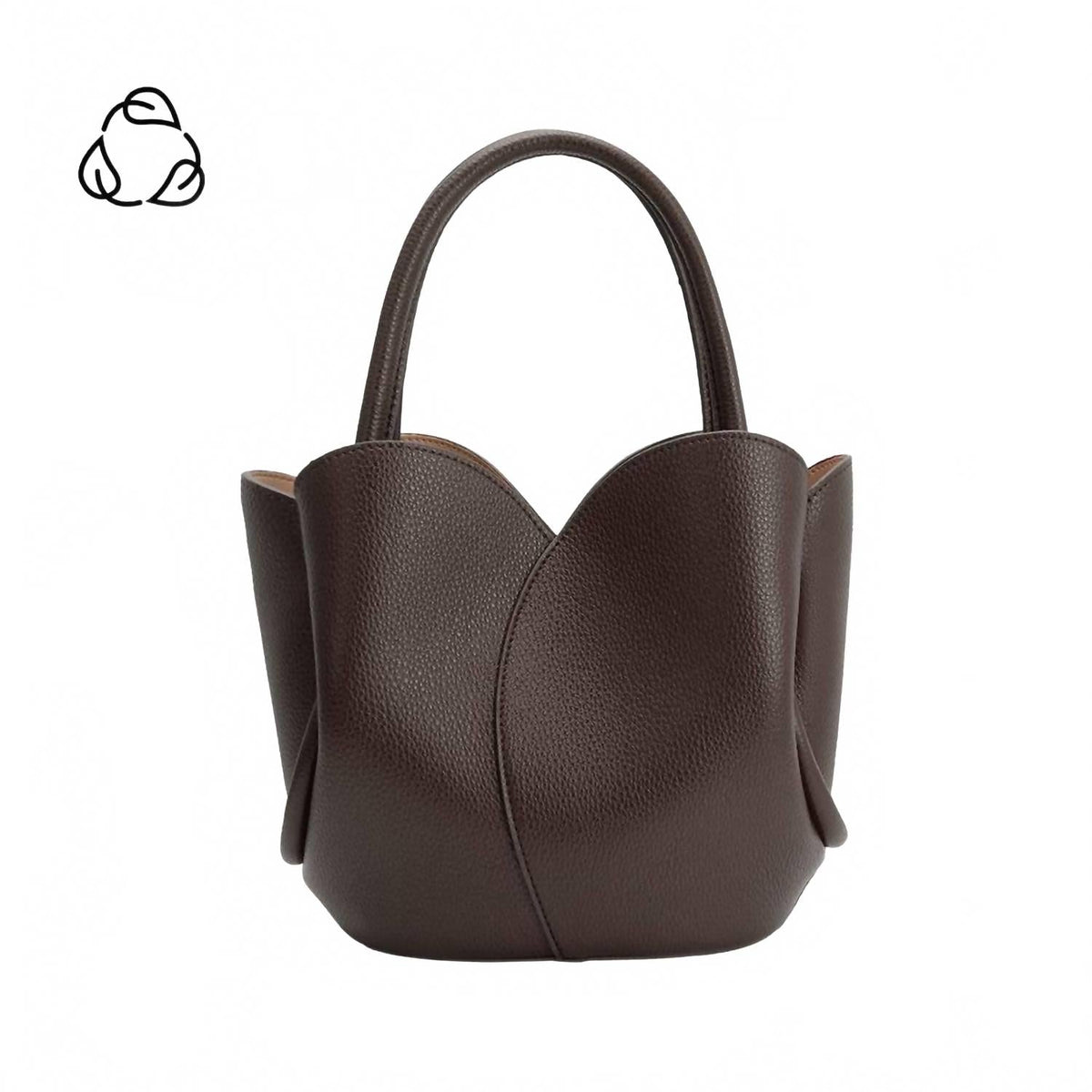 Women's Tulip Recycled Vegan Leather Top Handle Bag In Chocolate