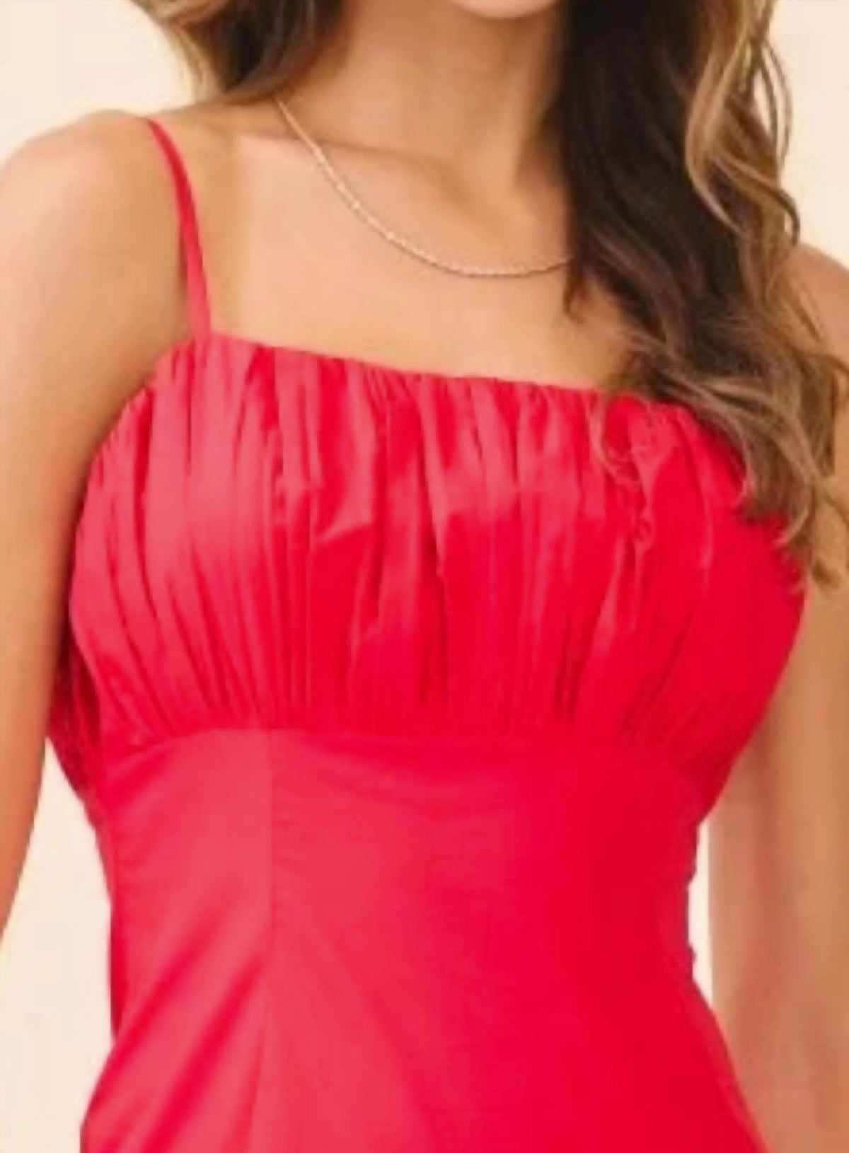 Gathered Bust Square Neck Mini Dress