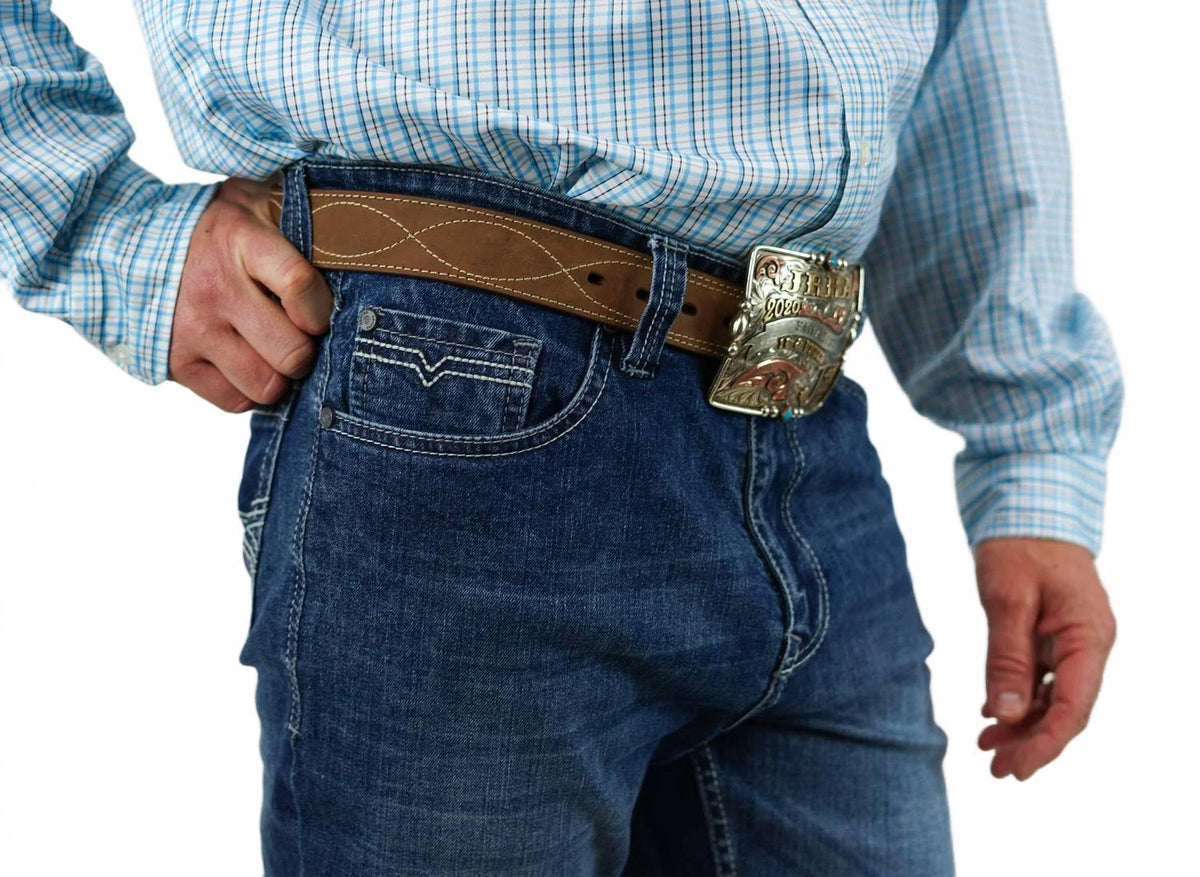 Badlands Slim Bootcut Jeans In Mid Wash
