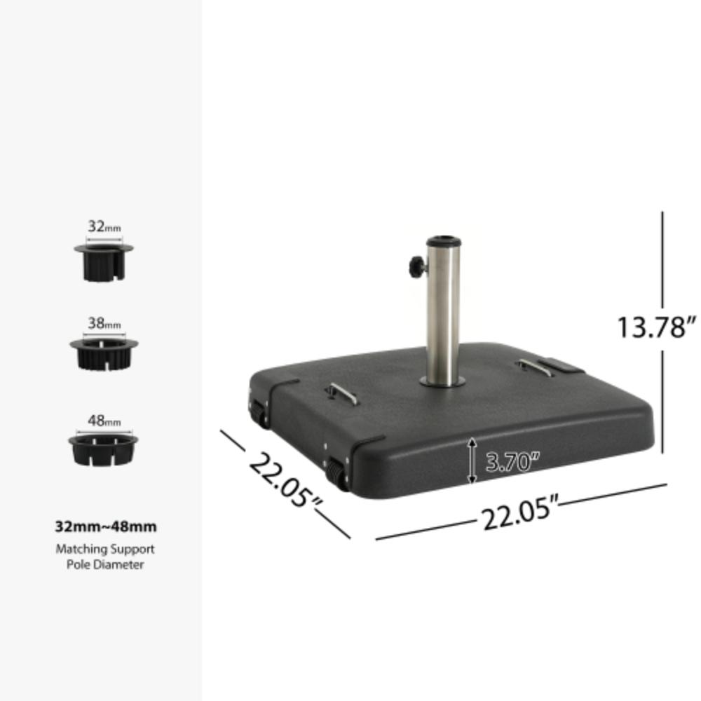 Square Outdoor Umbrella Base with Adjustable Knob
