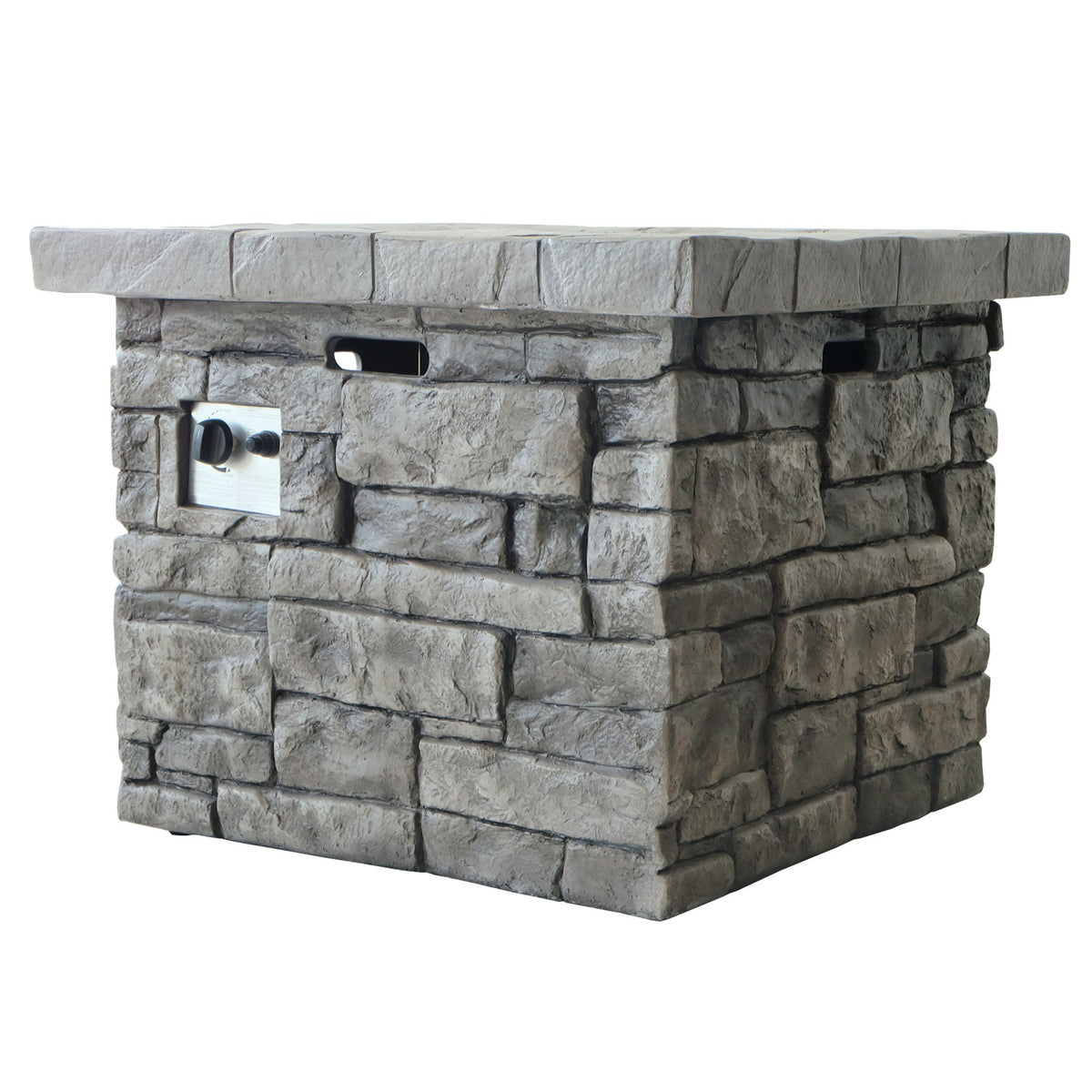 Modern Square Patio Fire Pit with Steel Frame