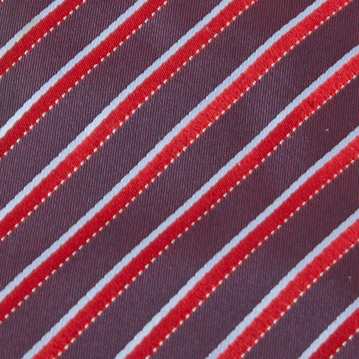Boss By Hugo Boss Burgundy Diagonal Striped Silk Tie