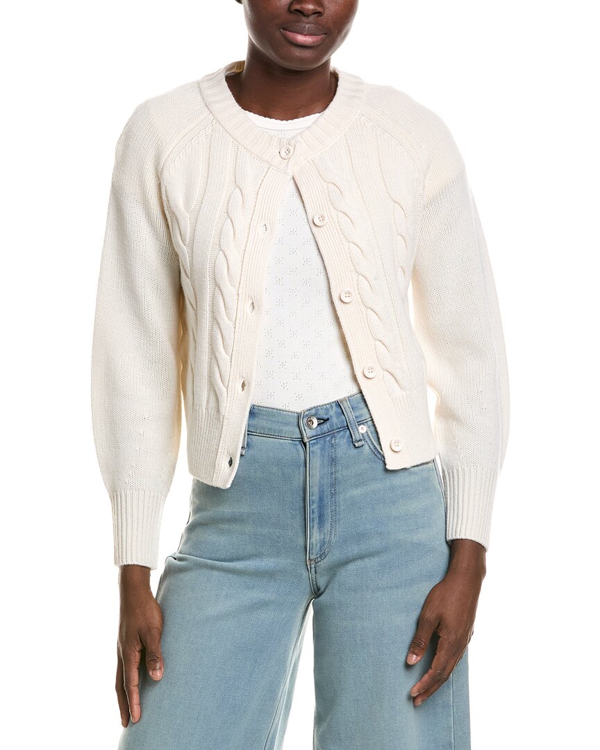 Neiman Marcus Crop Wool & Cashmere-Blend Cardigan