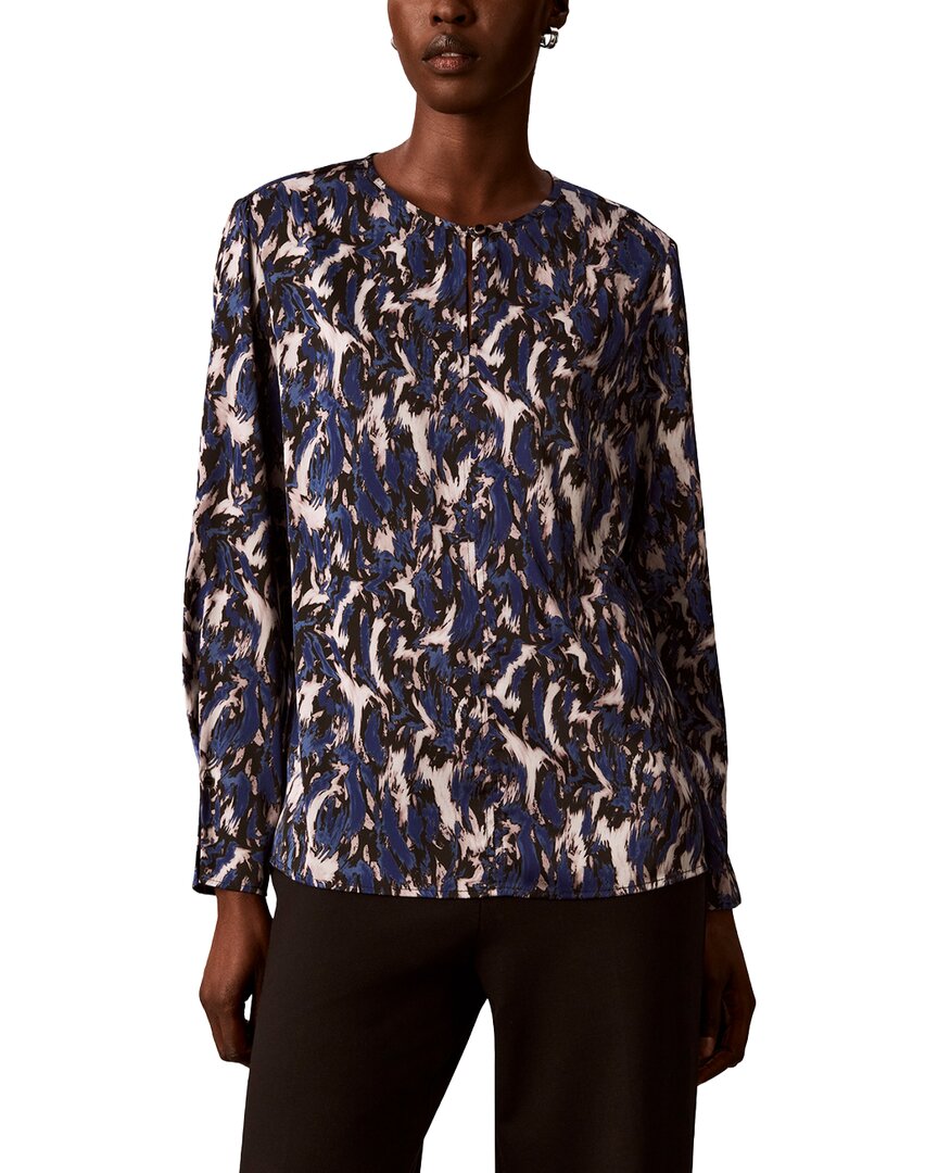 Calvin Klein Pleated Long Sleeve Blouse