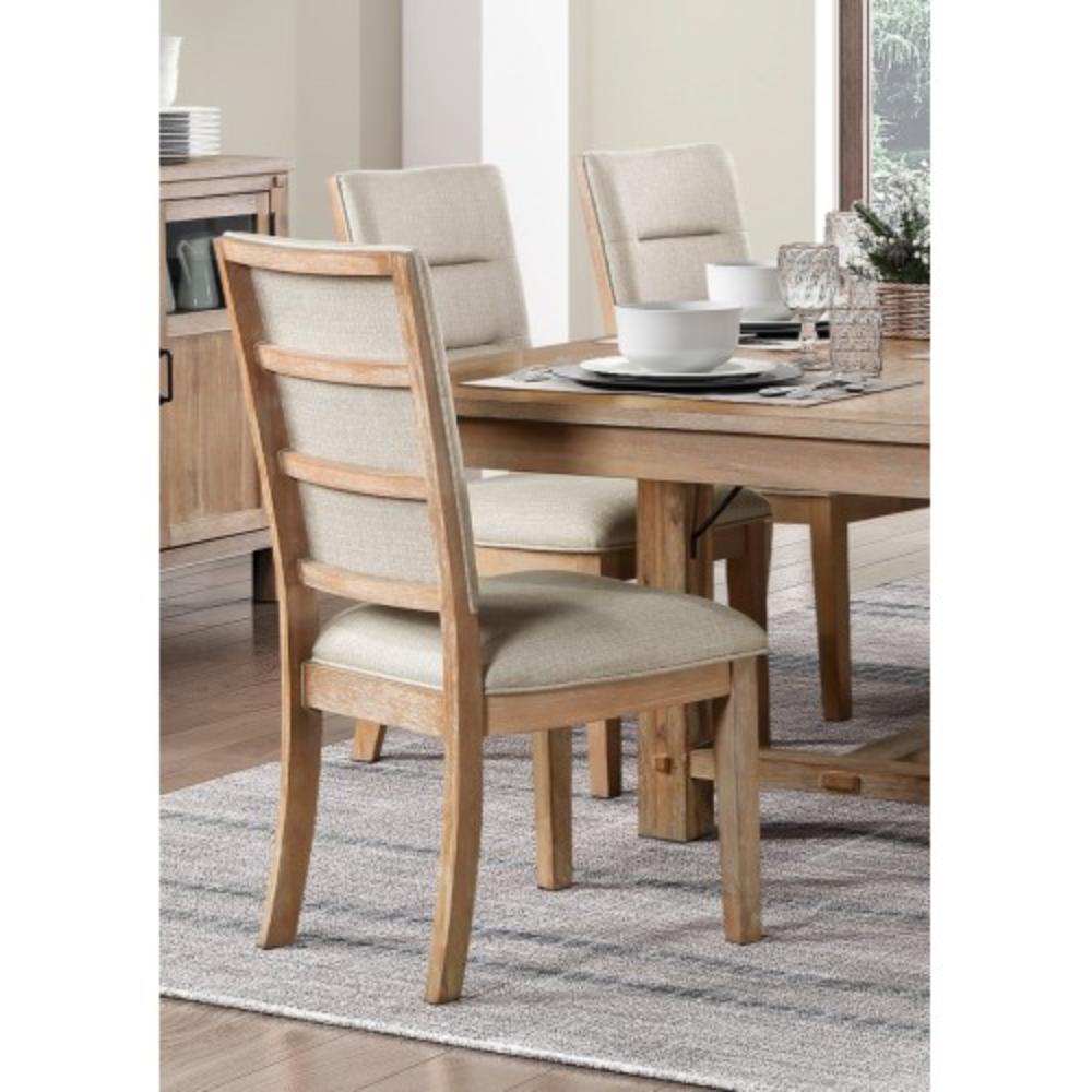 Wooden Dining Chairs with Upholstered Backrests