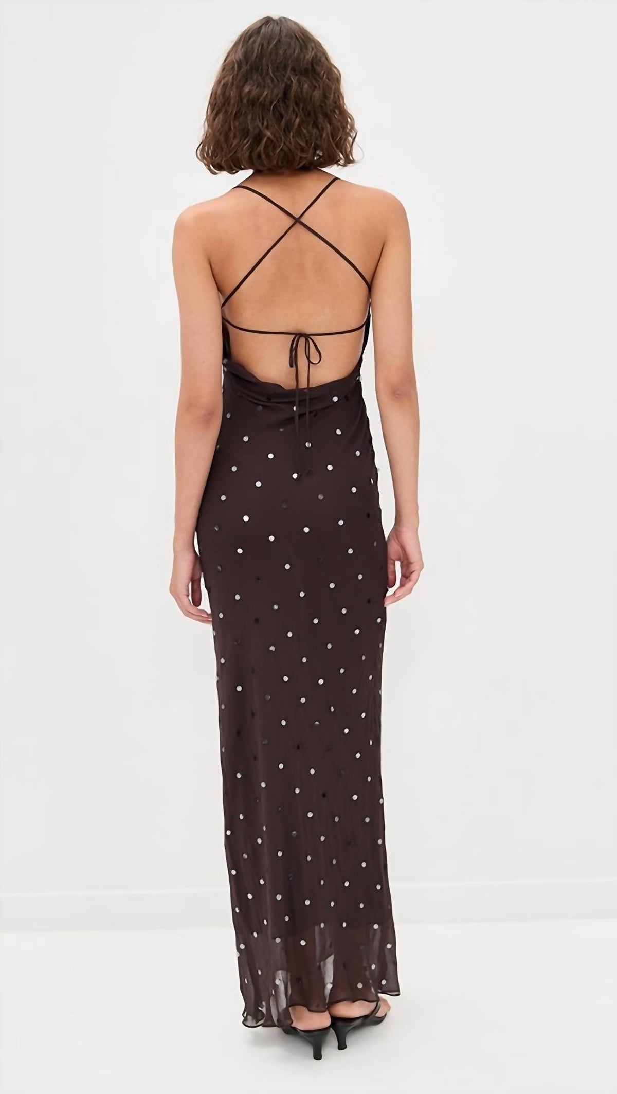 Arielle Slip Maxi Dress In Dark Chocolate