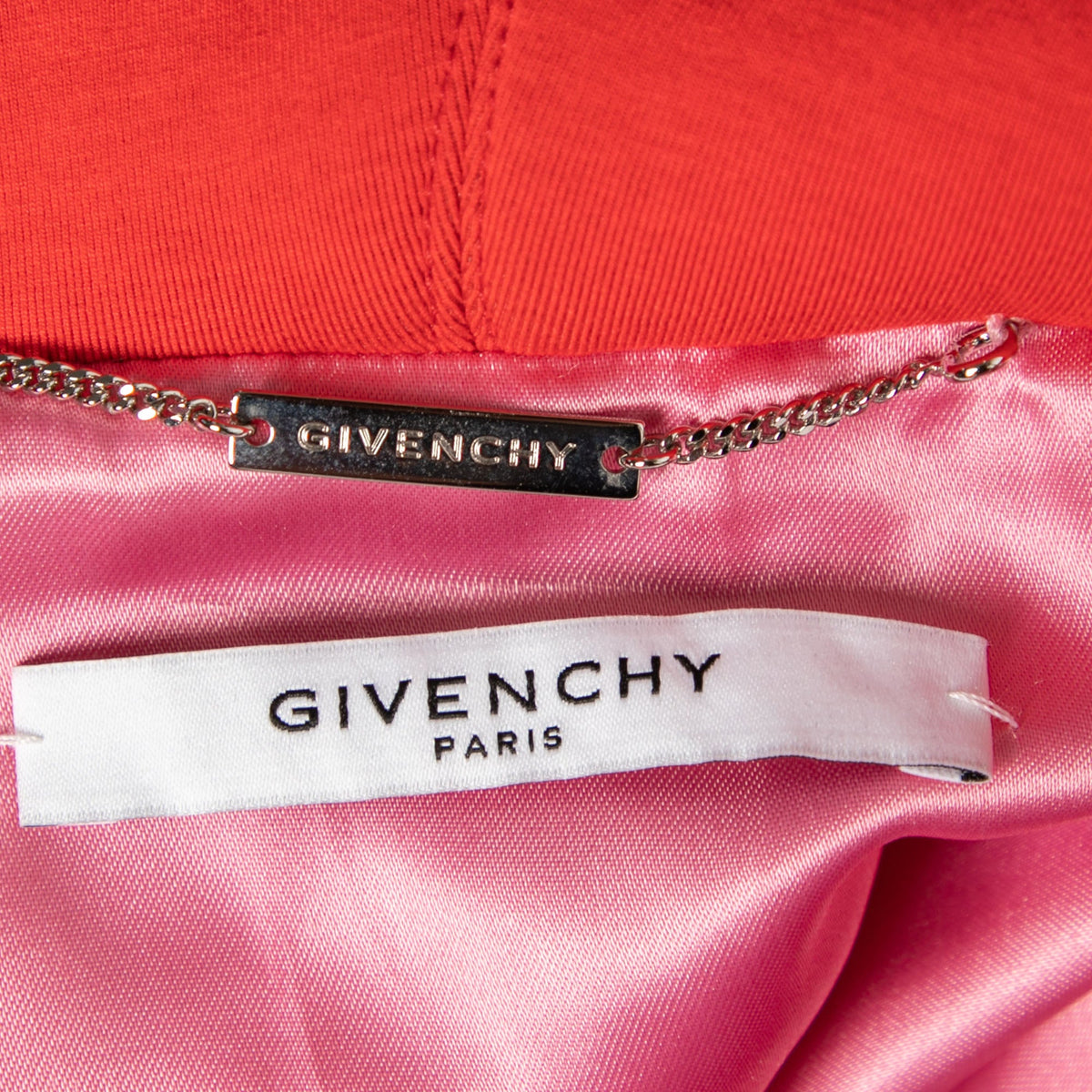 Givenchy Pink Neoprene & Leather Zip Front Hoodie M