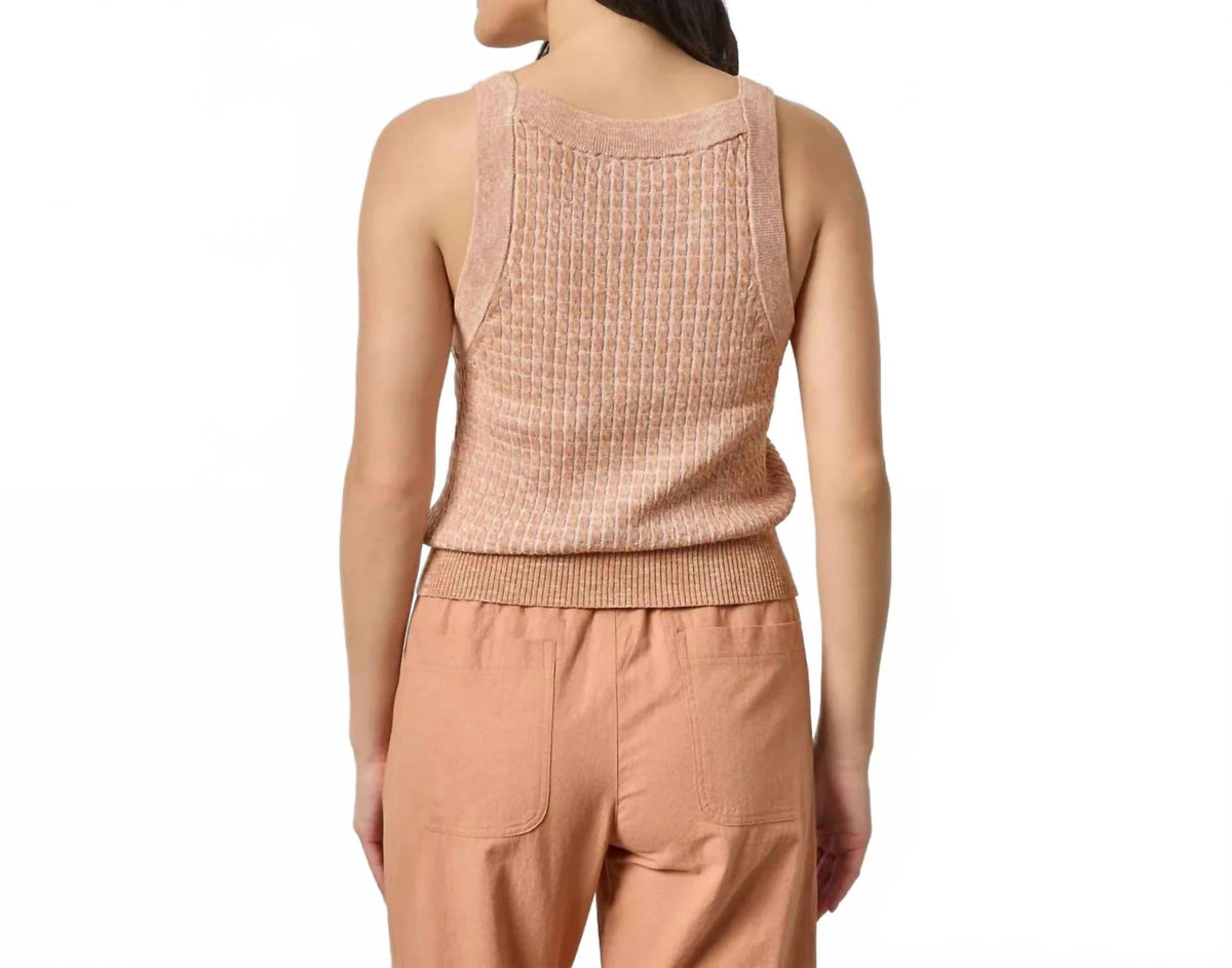 Mini Cable Knit Tank In Coppertone