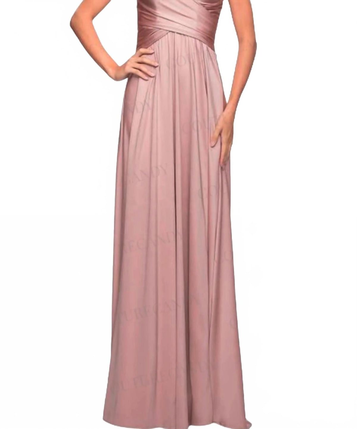 Strapless A-Line Prom Gown In Mauve