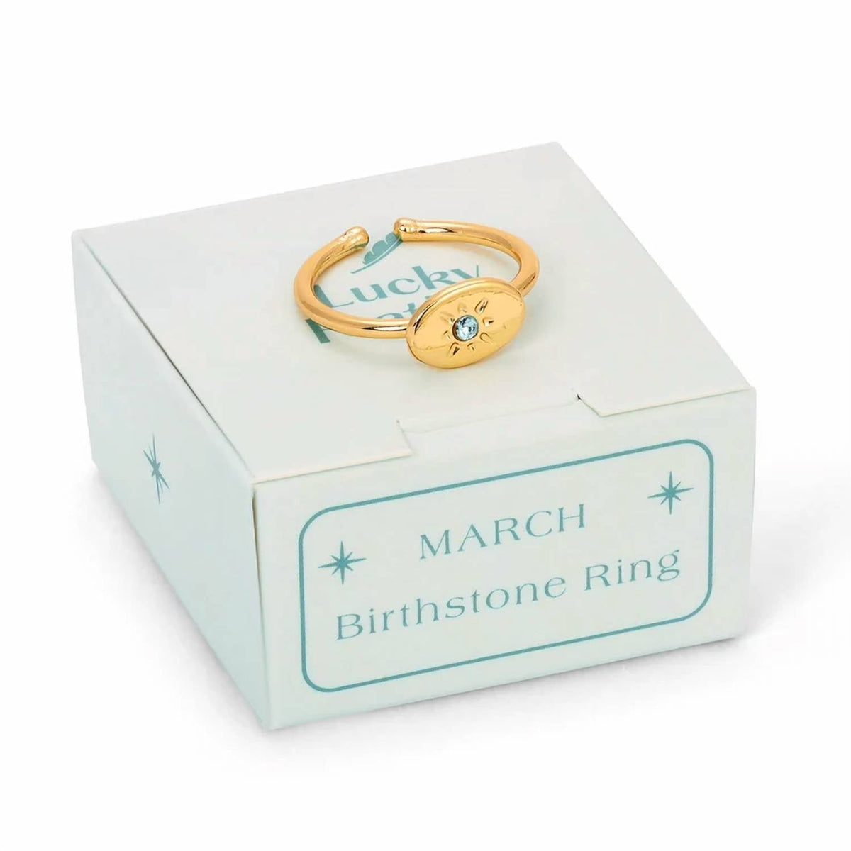 Women's Birthstone Signet Rings In Aquamarine