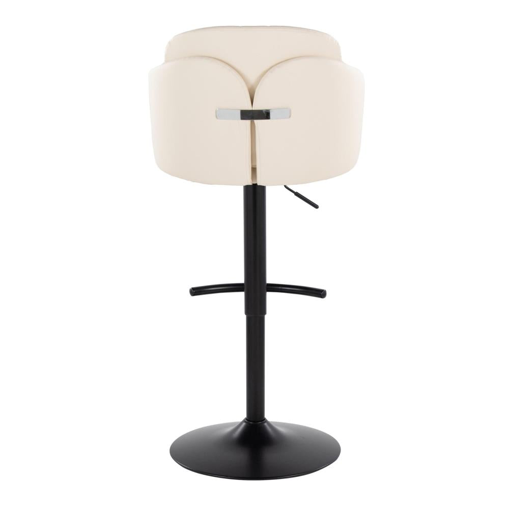 Faux Leather Swivel Barstools with Metal Accents