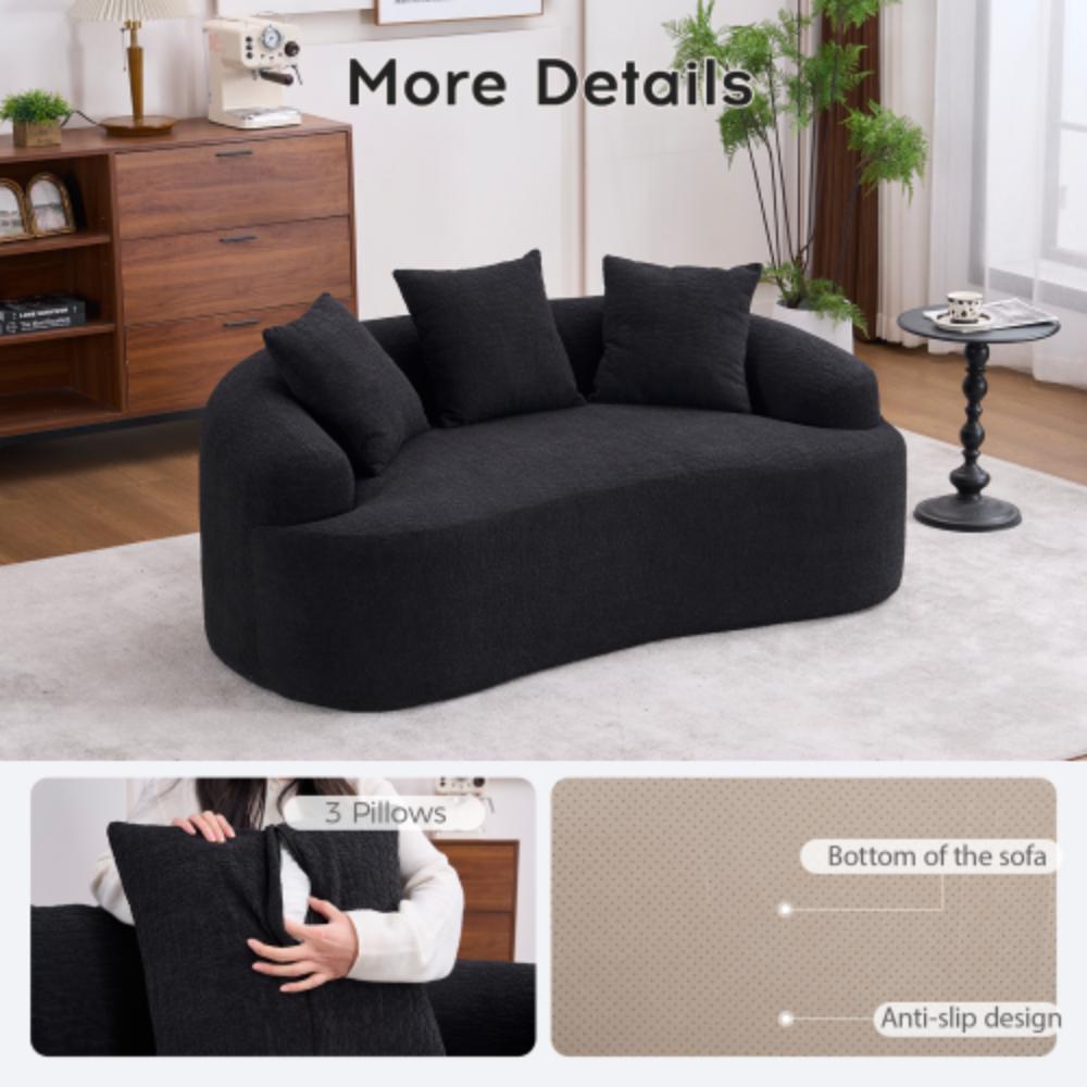 Modern Boneless Chenille Couch with Cozy Seating
