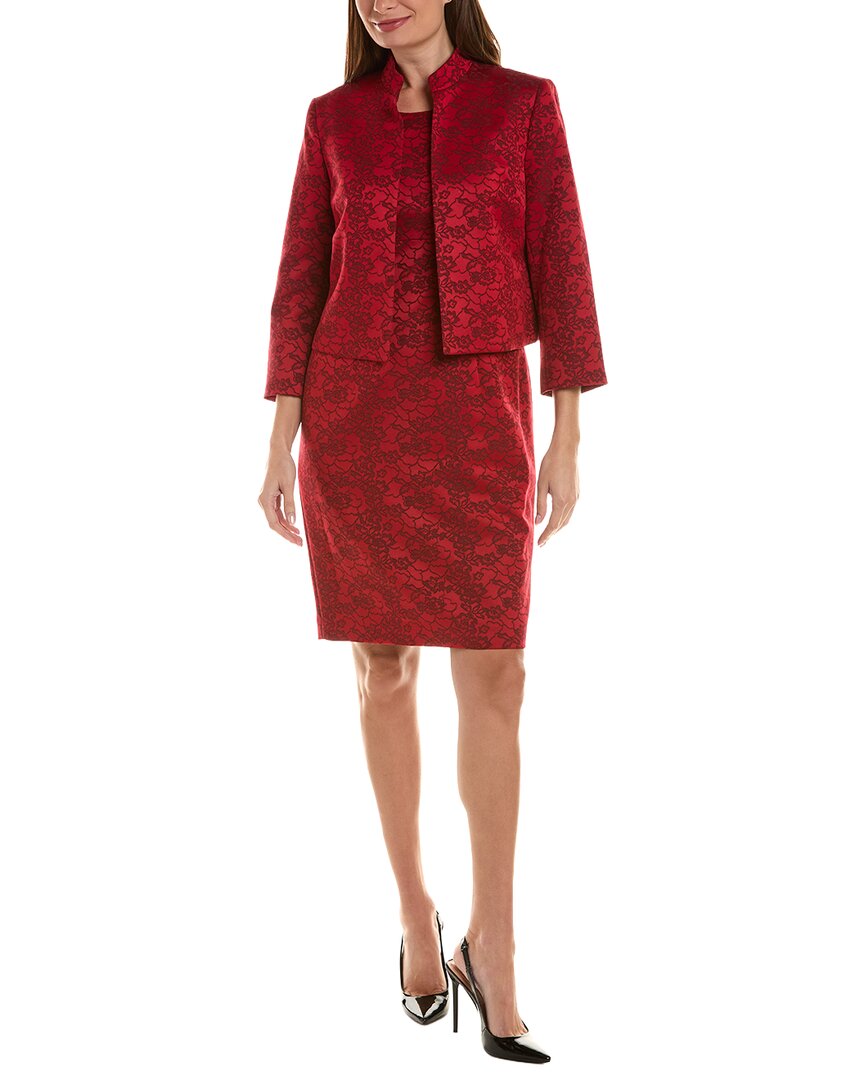 Le Suit 2pc Textured Jacket & Empire Seam Dress Set