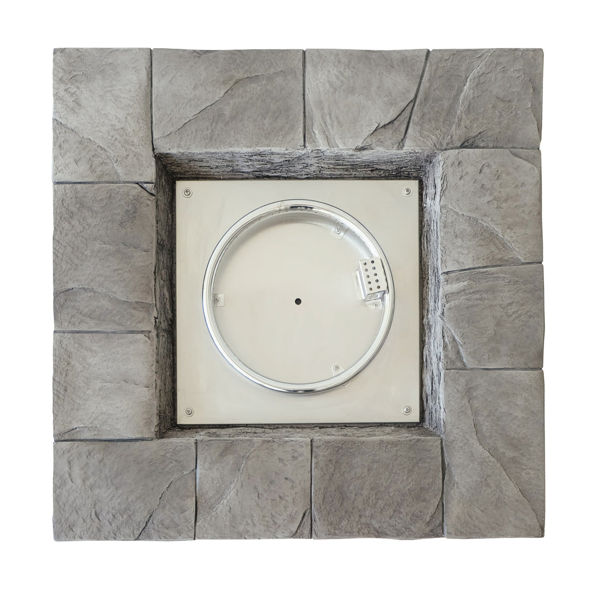 Modern Square Patio Fire Pit with Steel Frame