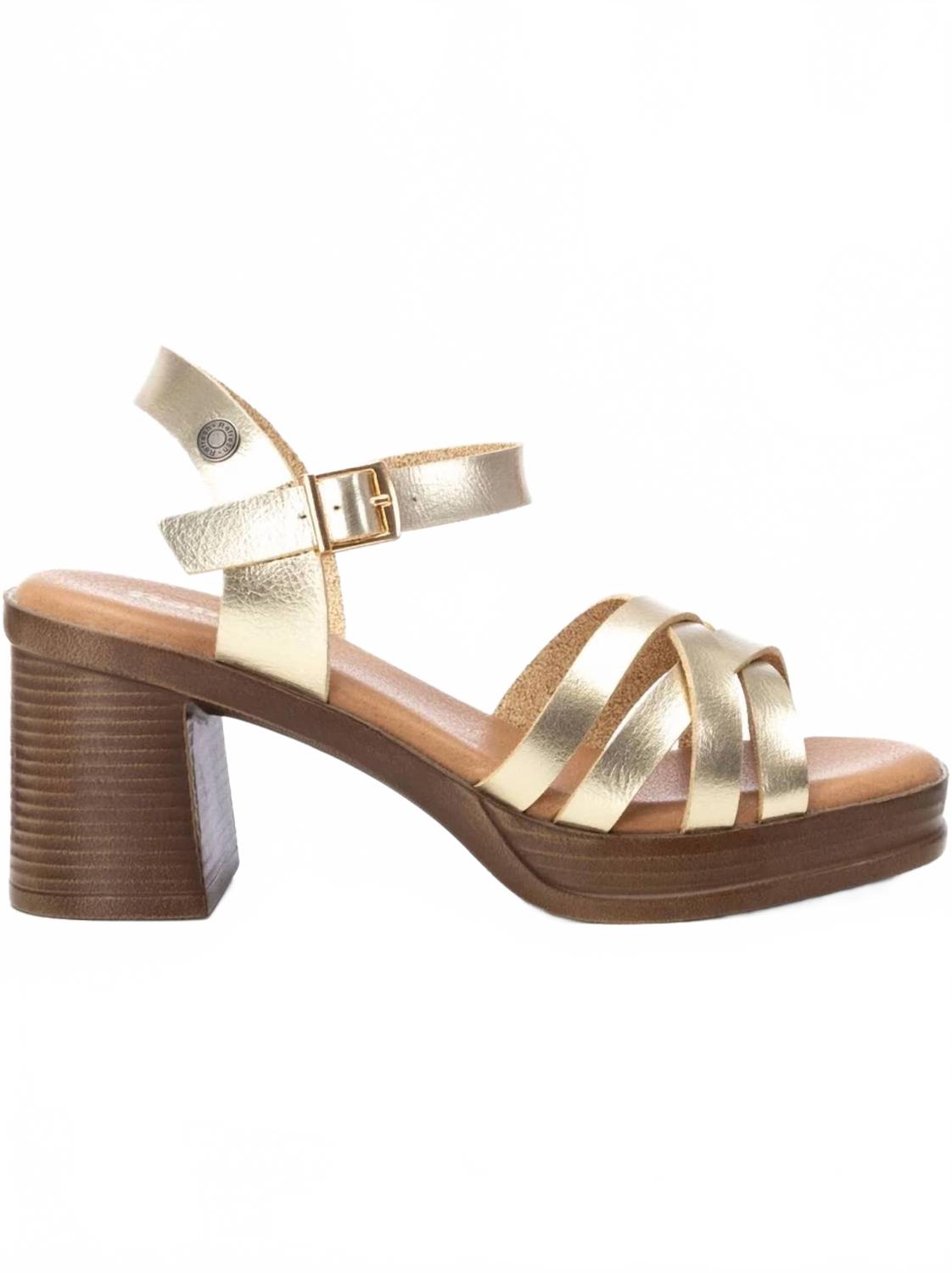 Women's Casual Heeled Sandals In Gold
