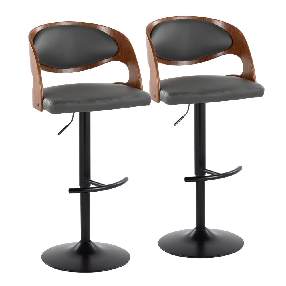 Adjustable Swivel Barstools with Rounded T Footrests