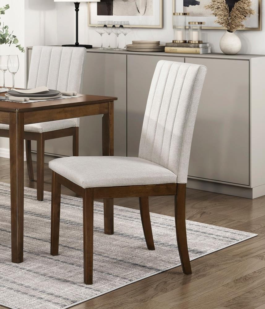 Contemporary Padded Chairs with Wooden Frames