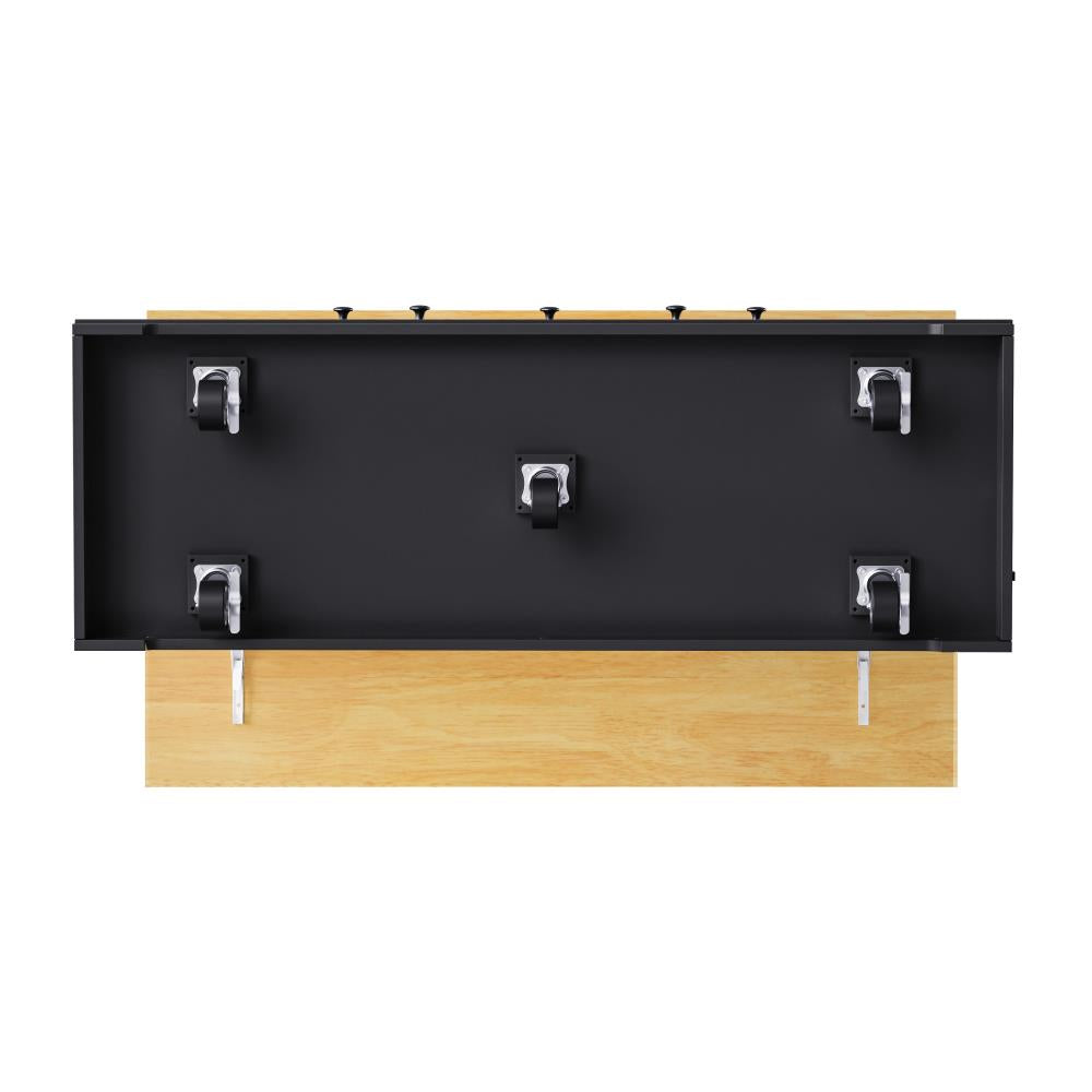 Rolling Kitchen Workstation with Internal Cabinet Storage