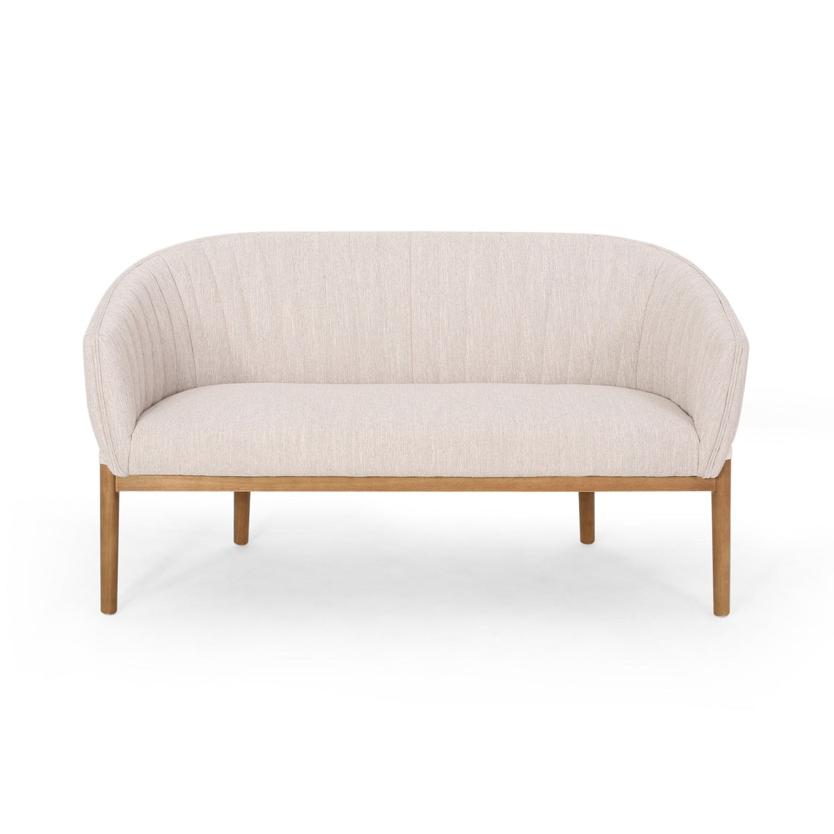 Mid-Century Loveseat with Channel-Stitched Backrest