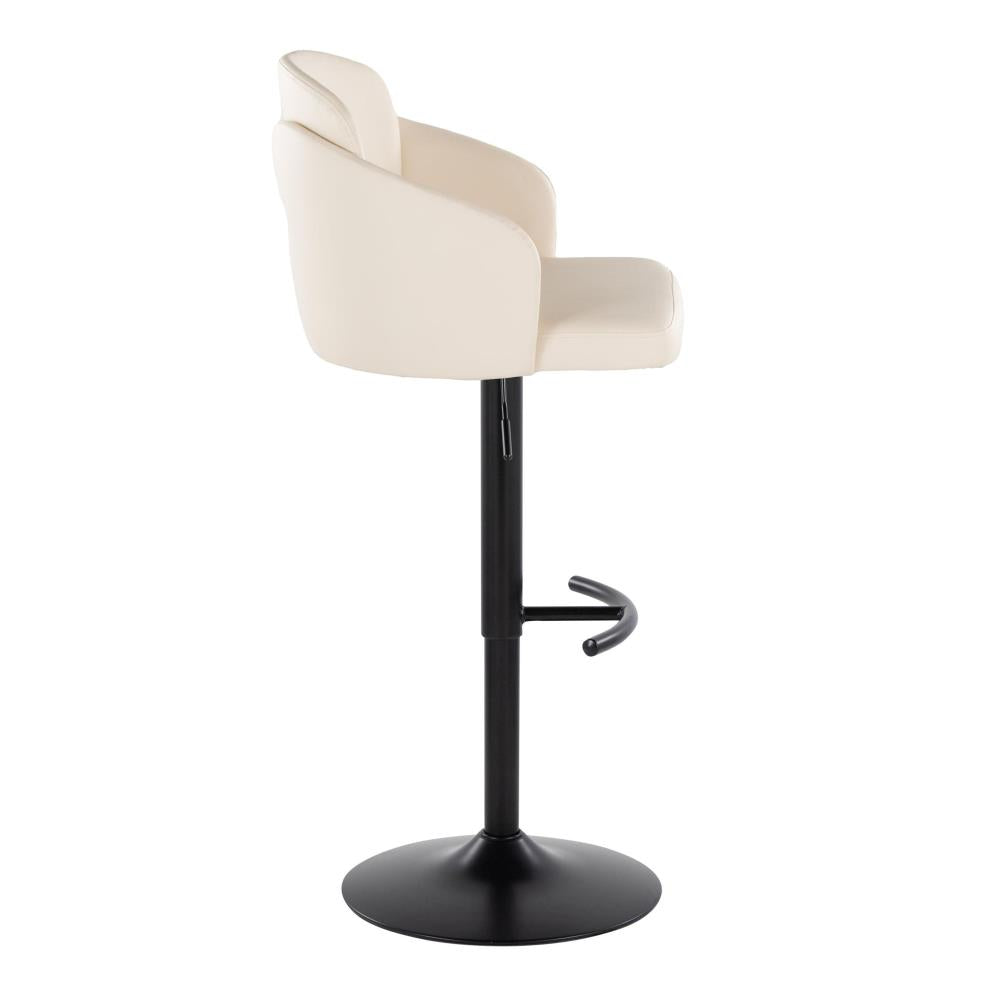 Faux Leather Swivel Barstools with Metal Accents