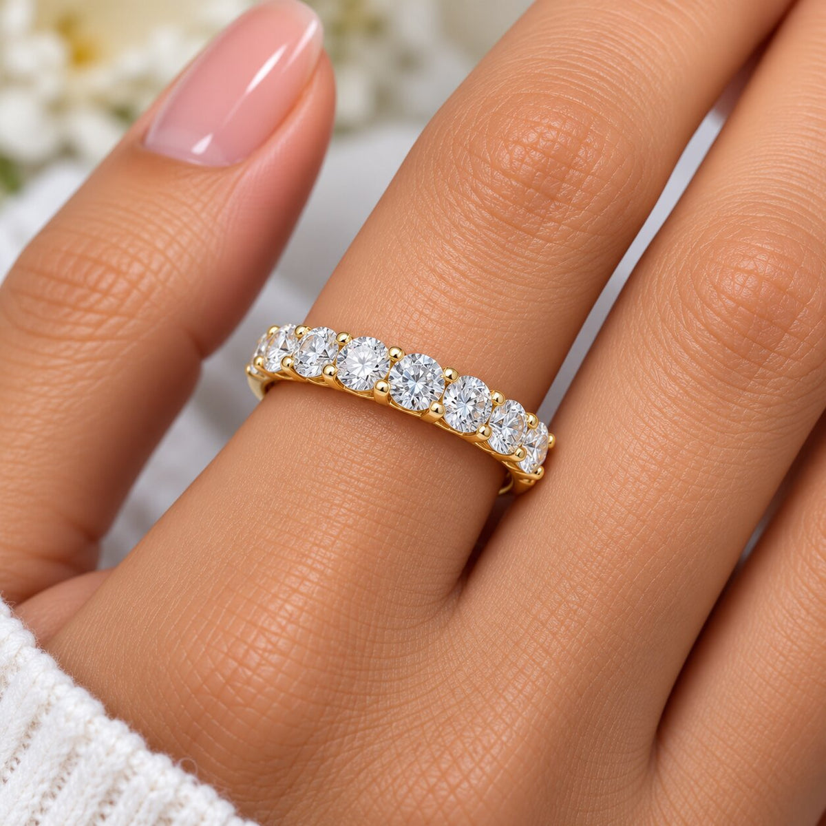 1 5/8ct U Prong Diamond Wedding Ring 14k Yellow Gold