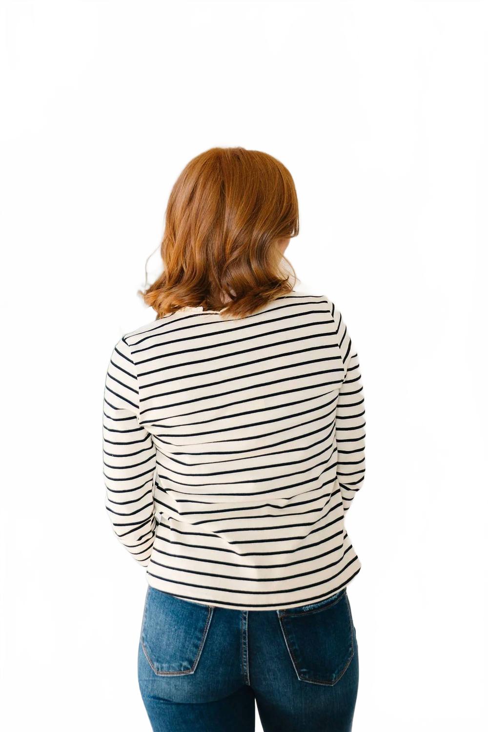 Carol Striped Top In Black