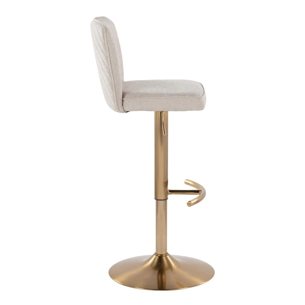 Adjustable Fabric Barstools with Cushioned Backrests