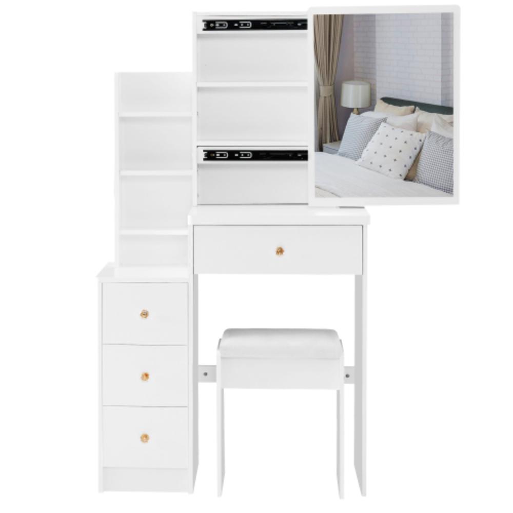 Slim Dressing Table with Hidden Storage Compartments