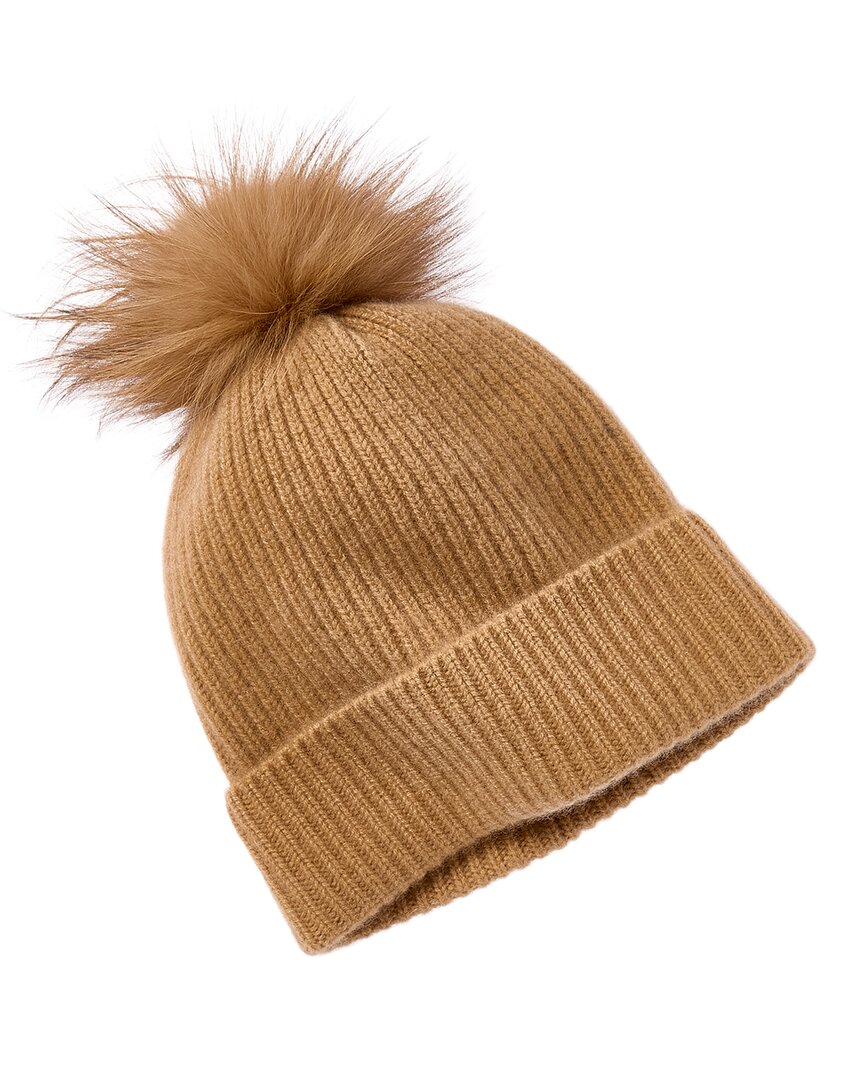 Amicale Cashmere Chunky Rib Knit Cashmere Hat