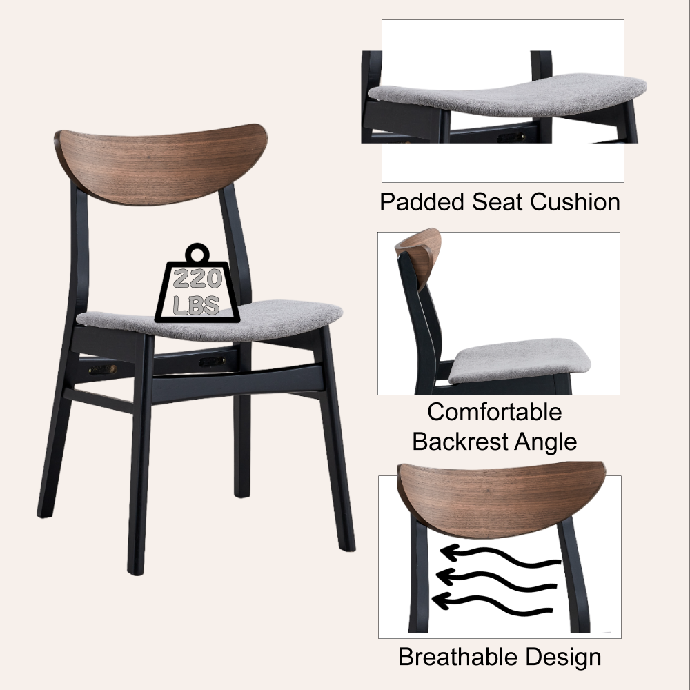 Transitional Wood Frame Side Chairs