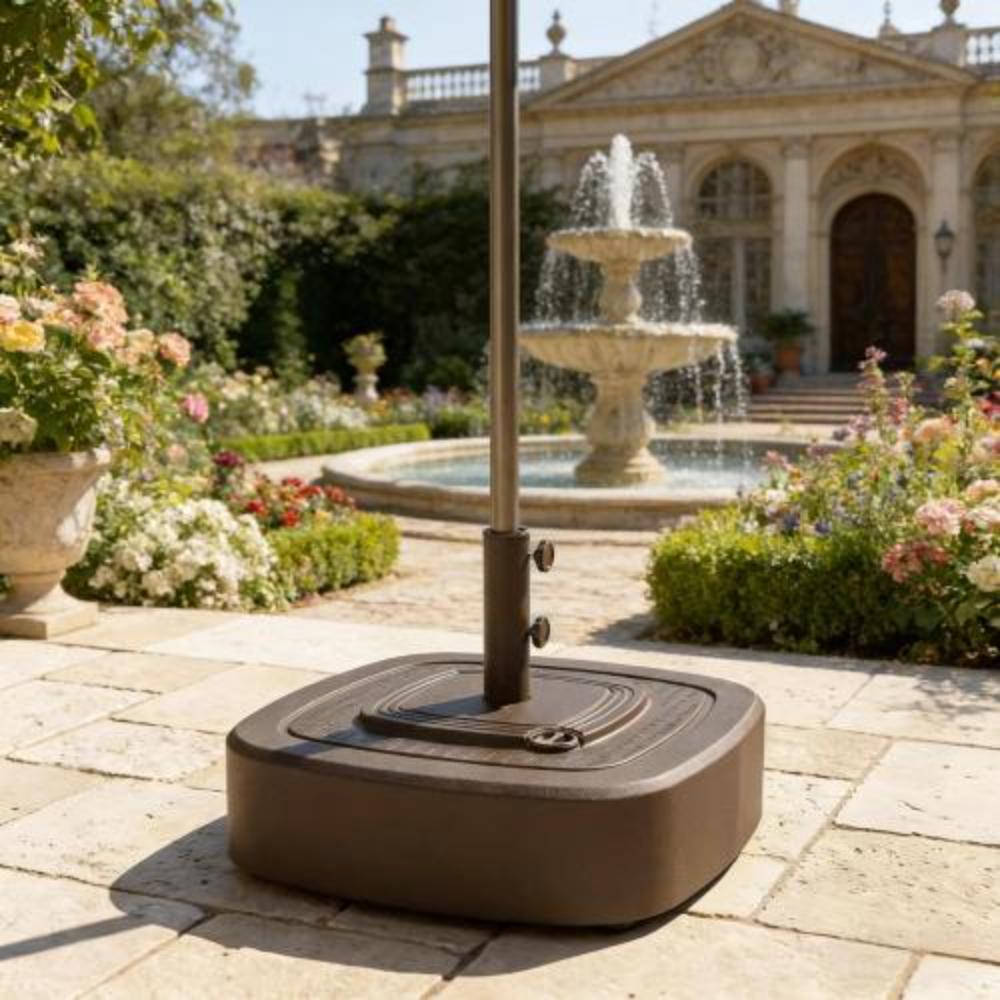 Rolling Patio Umbrella Base with Locking Brake Wheels