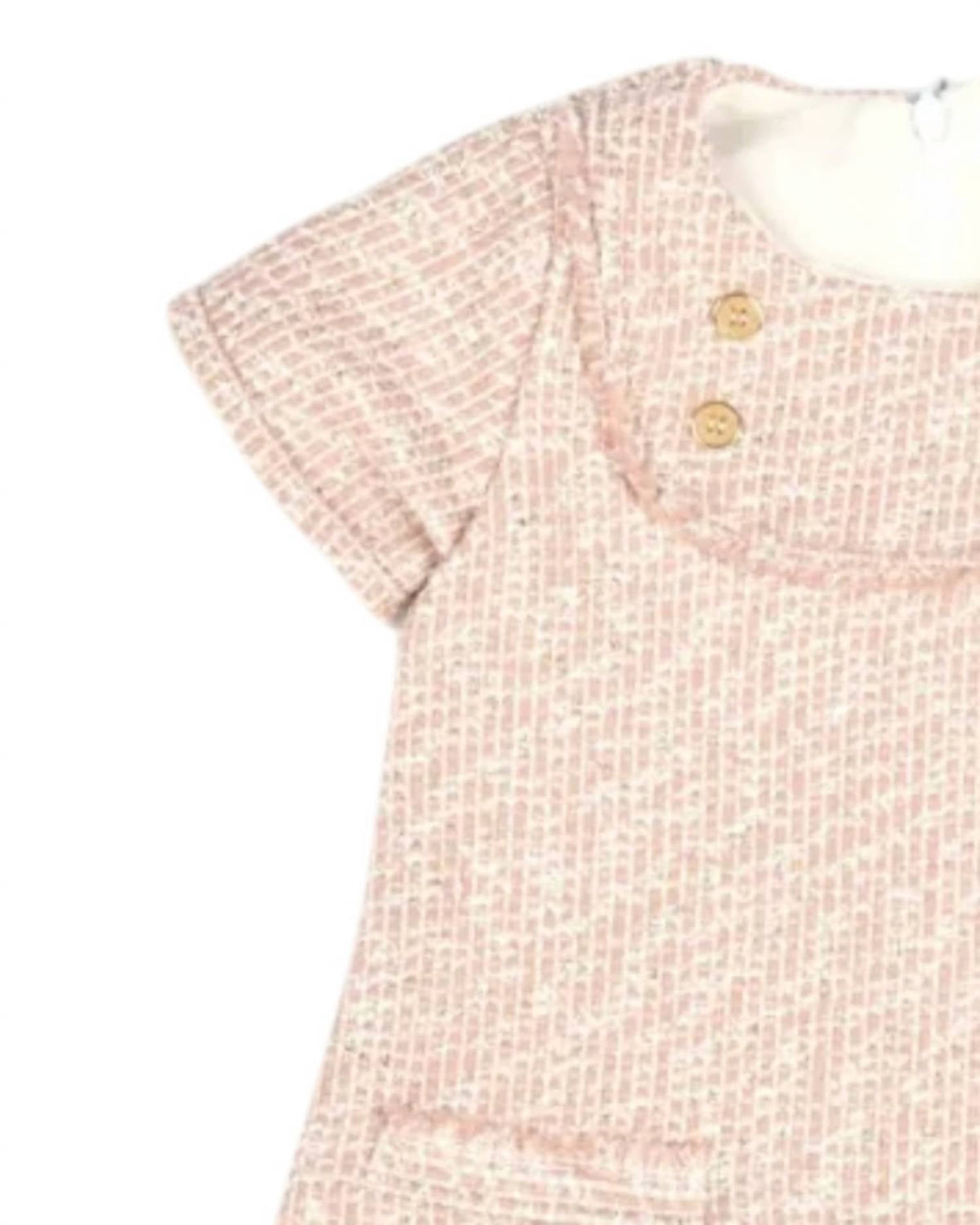Girls Jacquard Dress In Dusty Pink