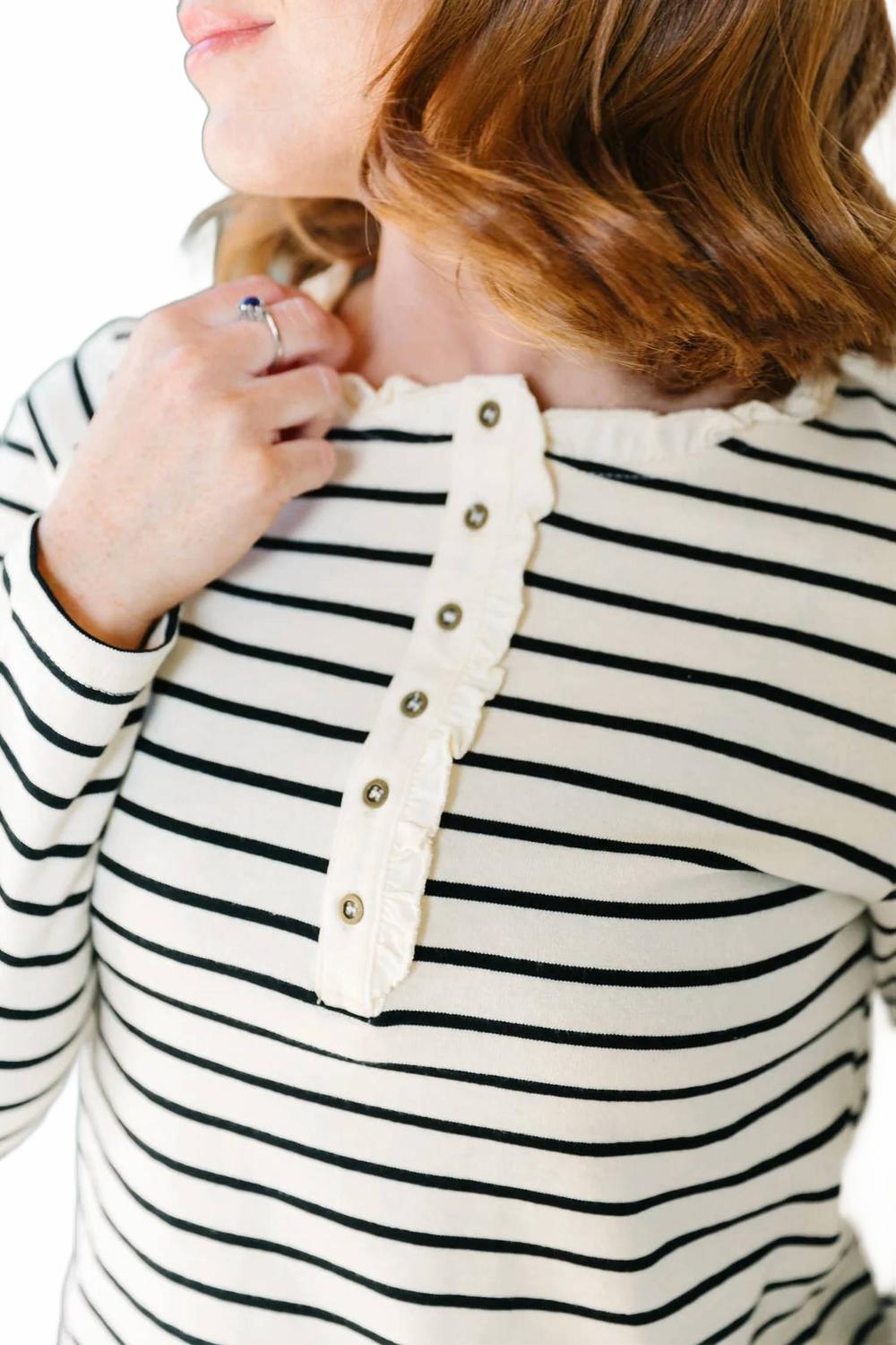 Carol Striped Top In Black