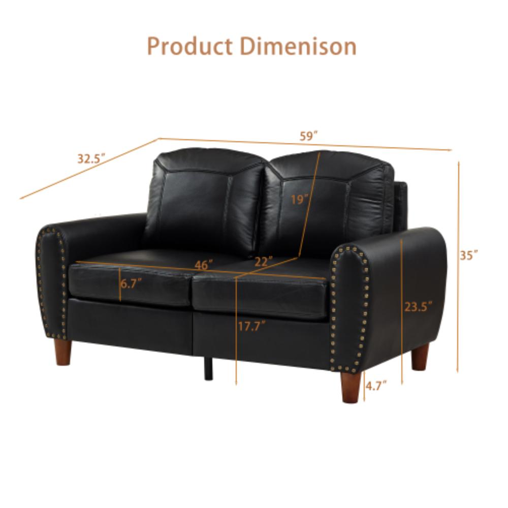 Classic Two Seater Sofa with Nailhead Trim
