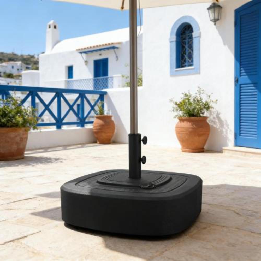 Square Patio Umbrella Stand with Adjustable Pole Knobs