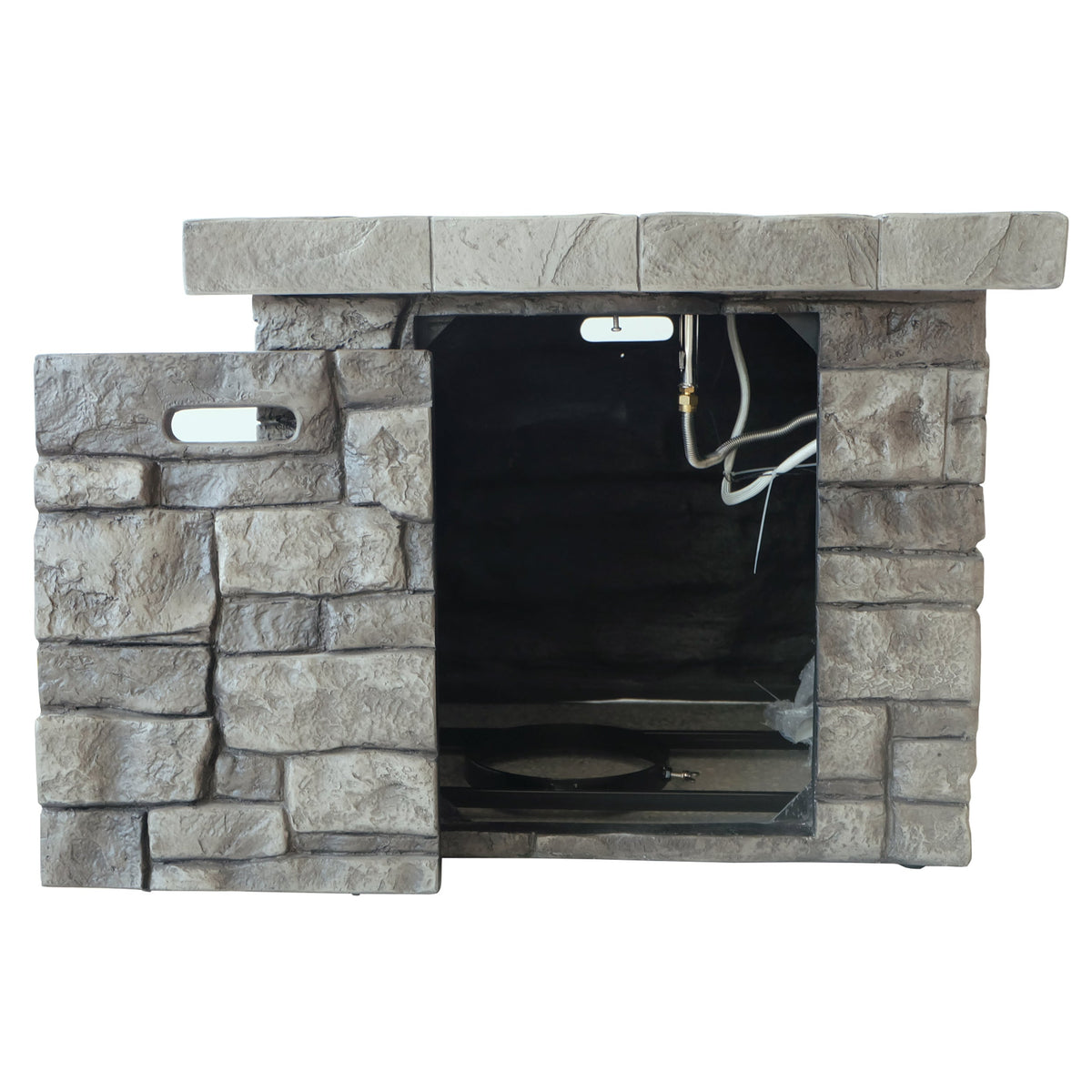 Modern Square Patio Fire Pit with Steel Frame
