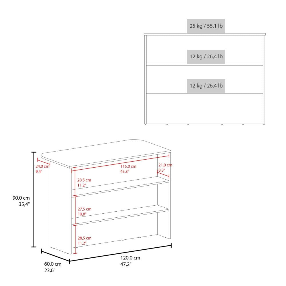 Modern Kitchen Island with Three Storage Compartments