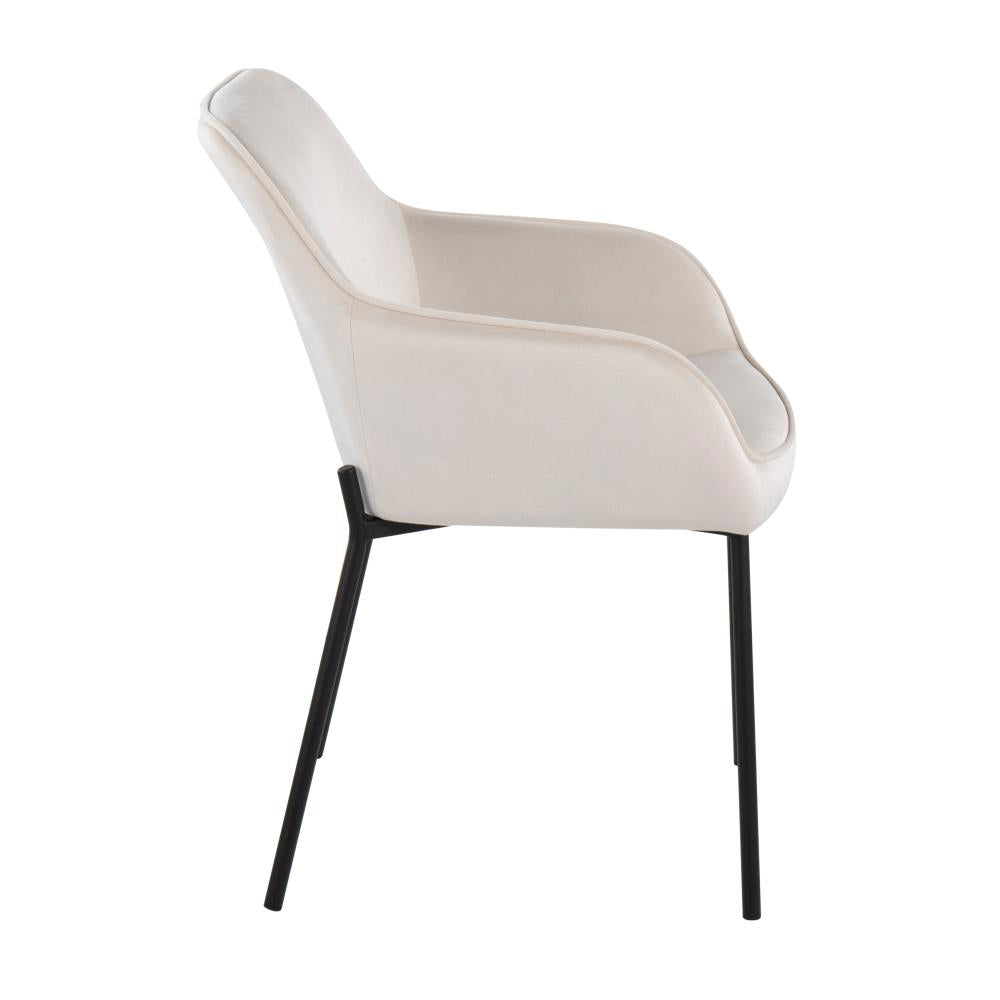 Contemporary Velvet Bucket Dining Chairs Set of 2