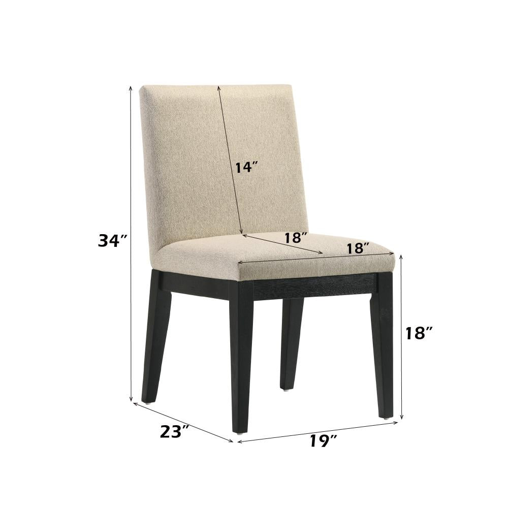 Set of 2 Modern Fabric Upholstered Side Chairs