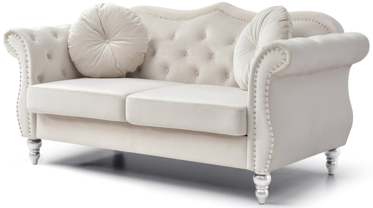 Nailhead Trim Upholstered Loveseat