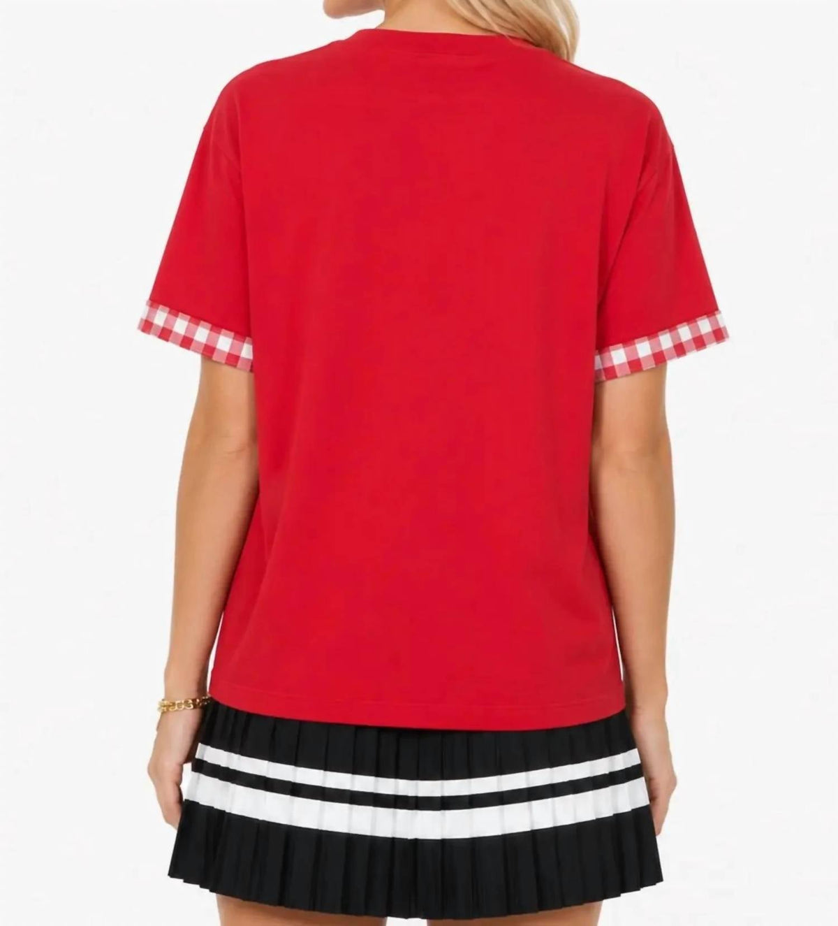 Texas Tech Gingham Color Block T-Shirt In Red