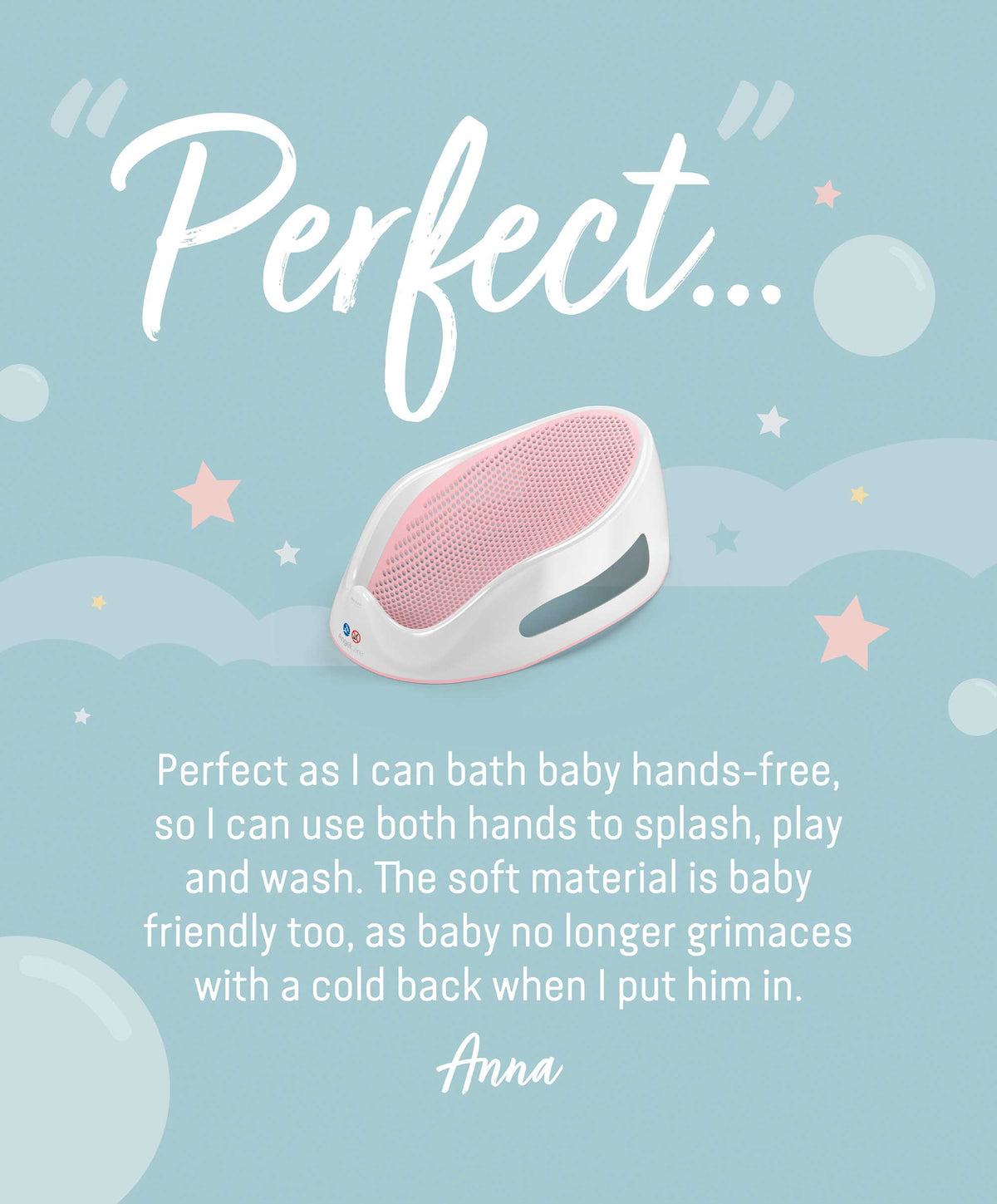 Angelcare Soft Touch Baby Bath Support - Pink