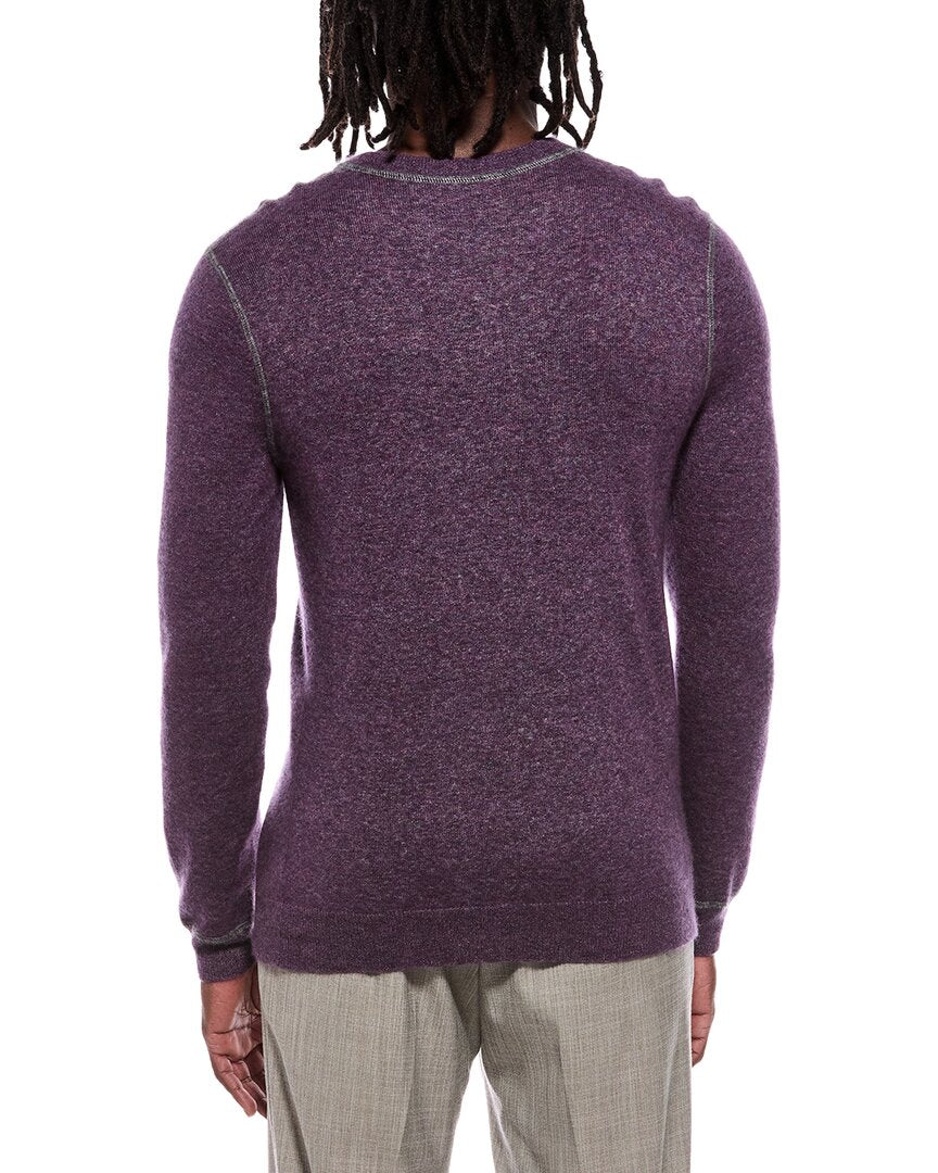 Autumn Cashmere Italian Crewneck Coverstitch Cashmere & Silk-Blend Sweater