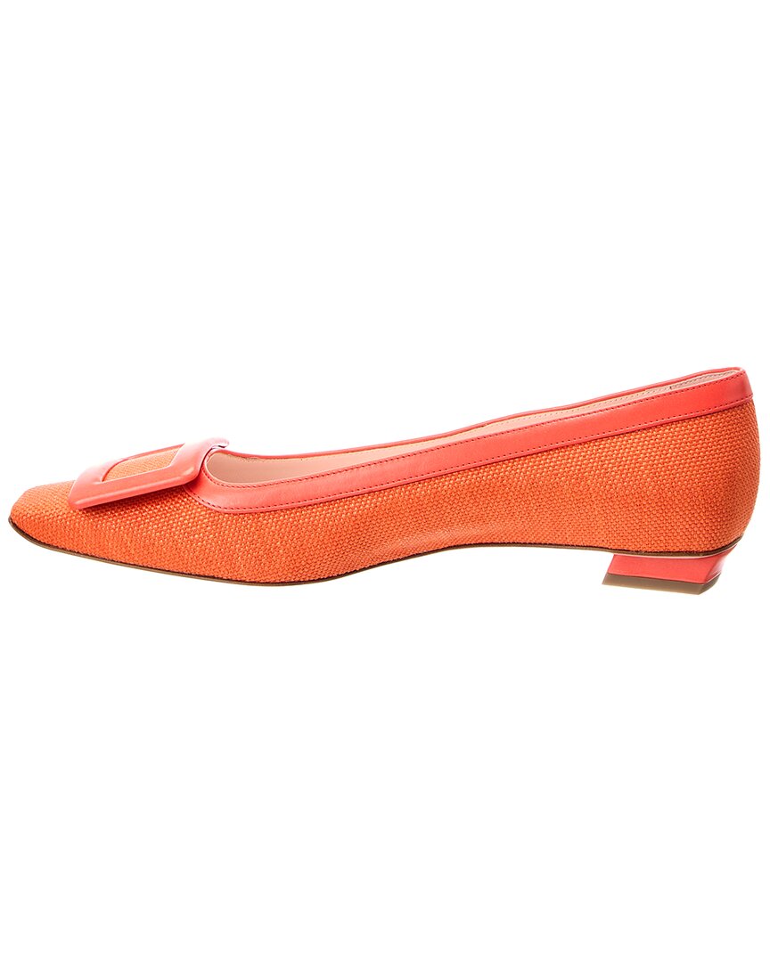 Roger Vivier Canvas & Leather Flat