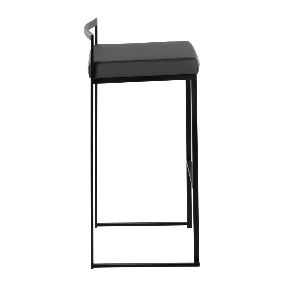 Space-Efficient Stackable Barstools with Padded Upholstered Seating