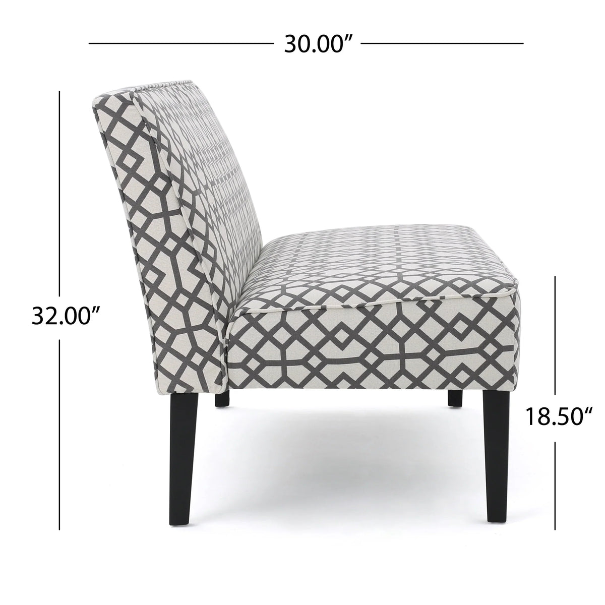 Elegant Two Seat Couch with Geometric Upholstery