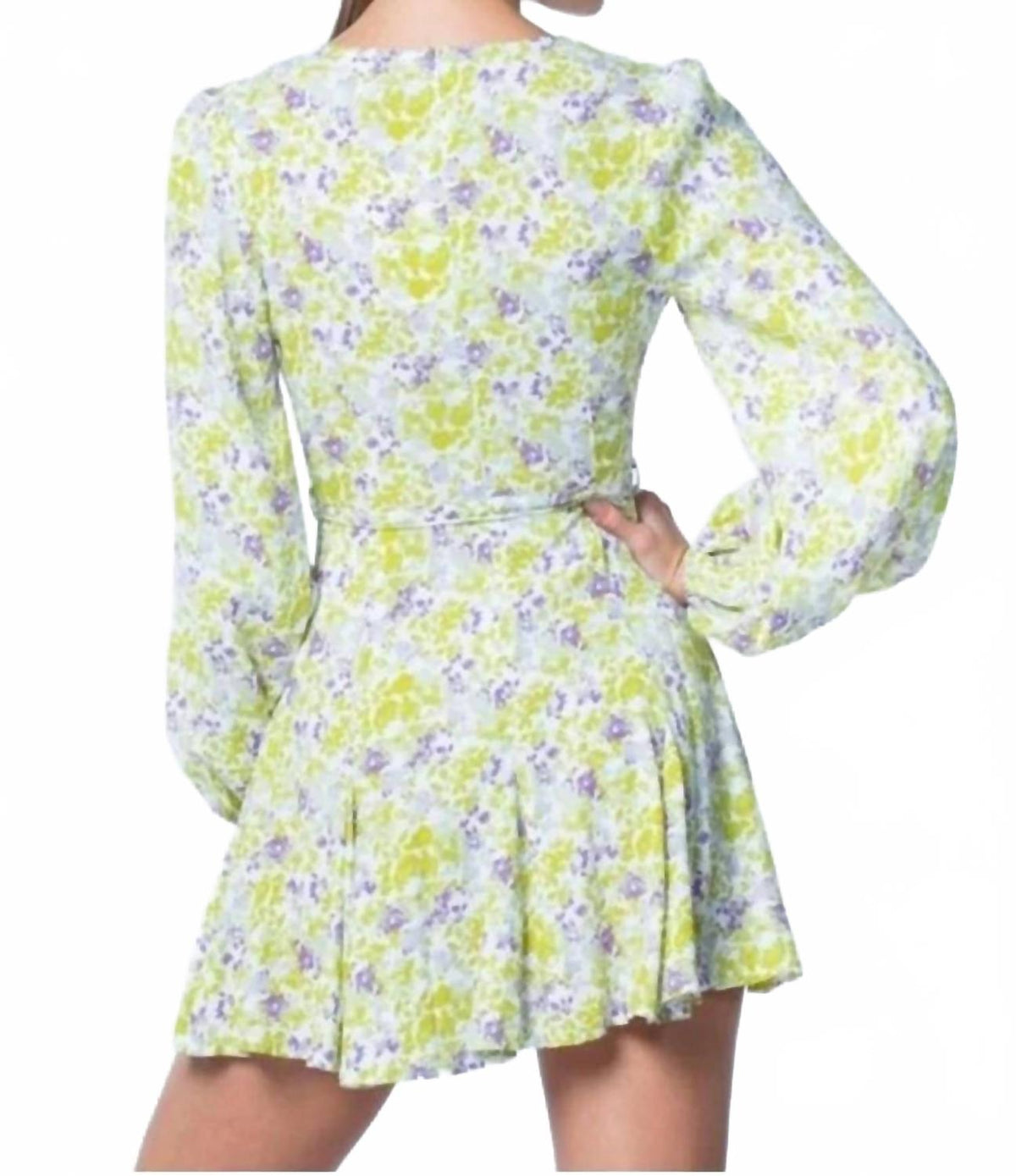 Everlasting Spring Floral Mini Dress In Yellow