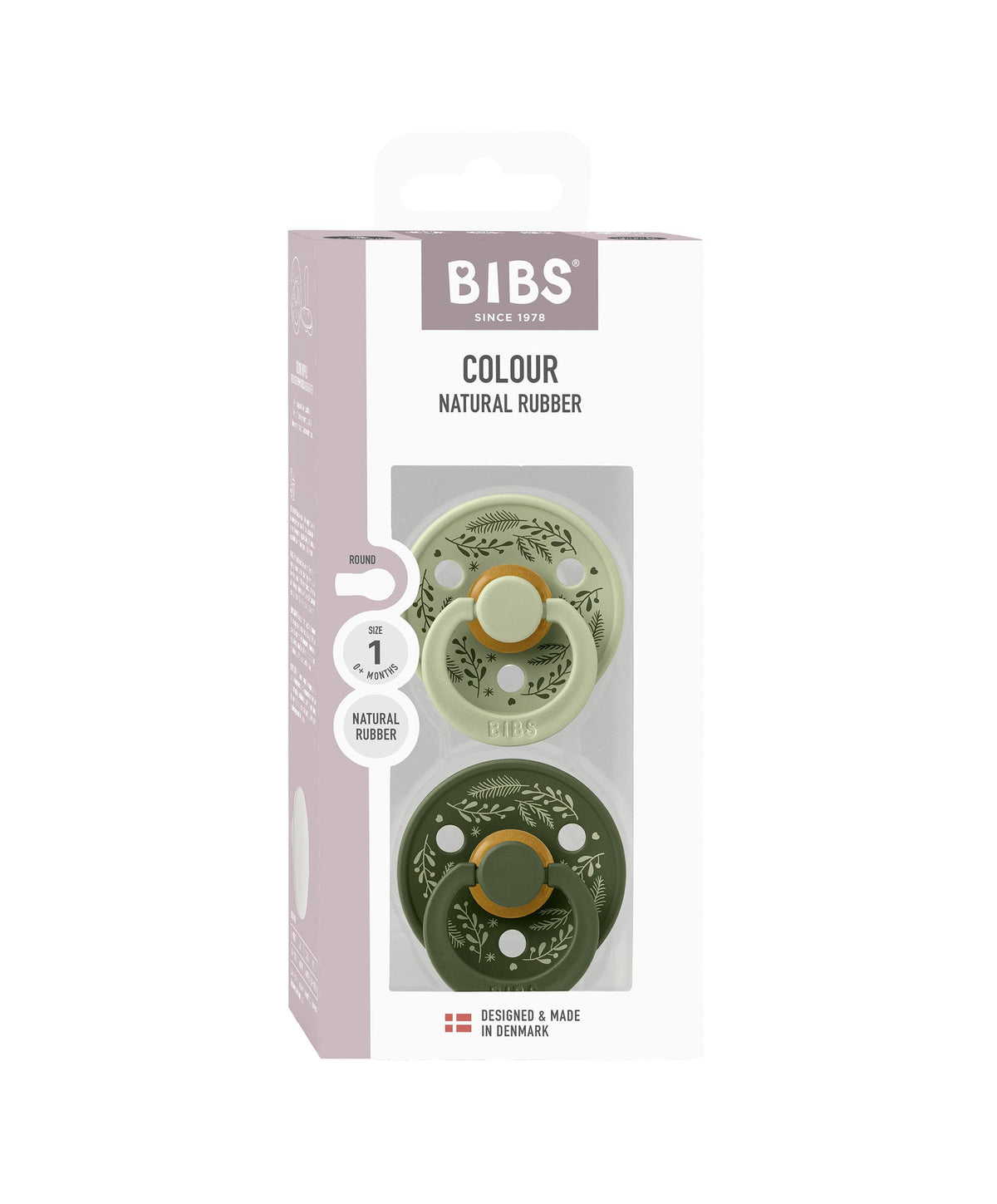 BIBS Colour Holiday Leaf Dummies 2 Pack - Sage/Hunter Green