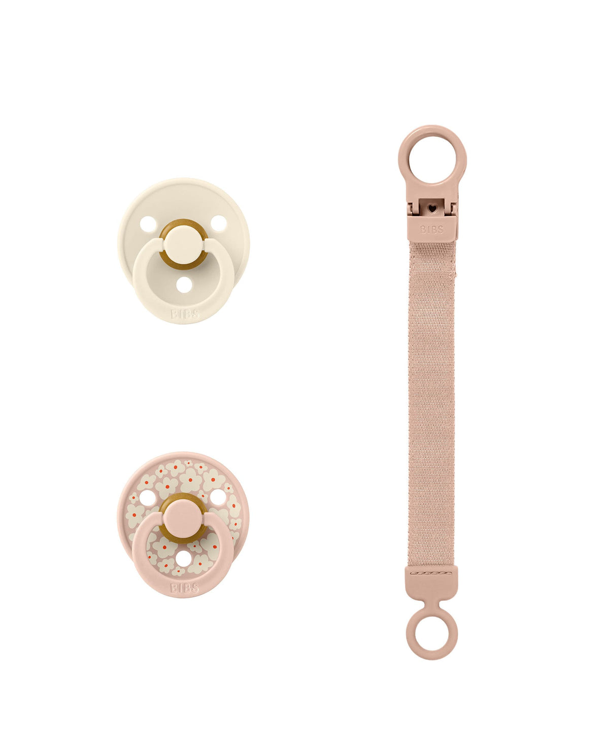 BIBS Pacifier & Loop Clip Gift Set - Blush