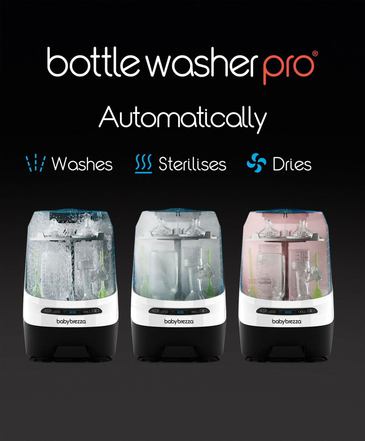 Babybrezza Bottle Washer Pro & Detergent Tablets - White